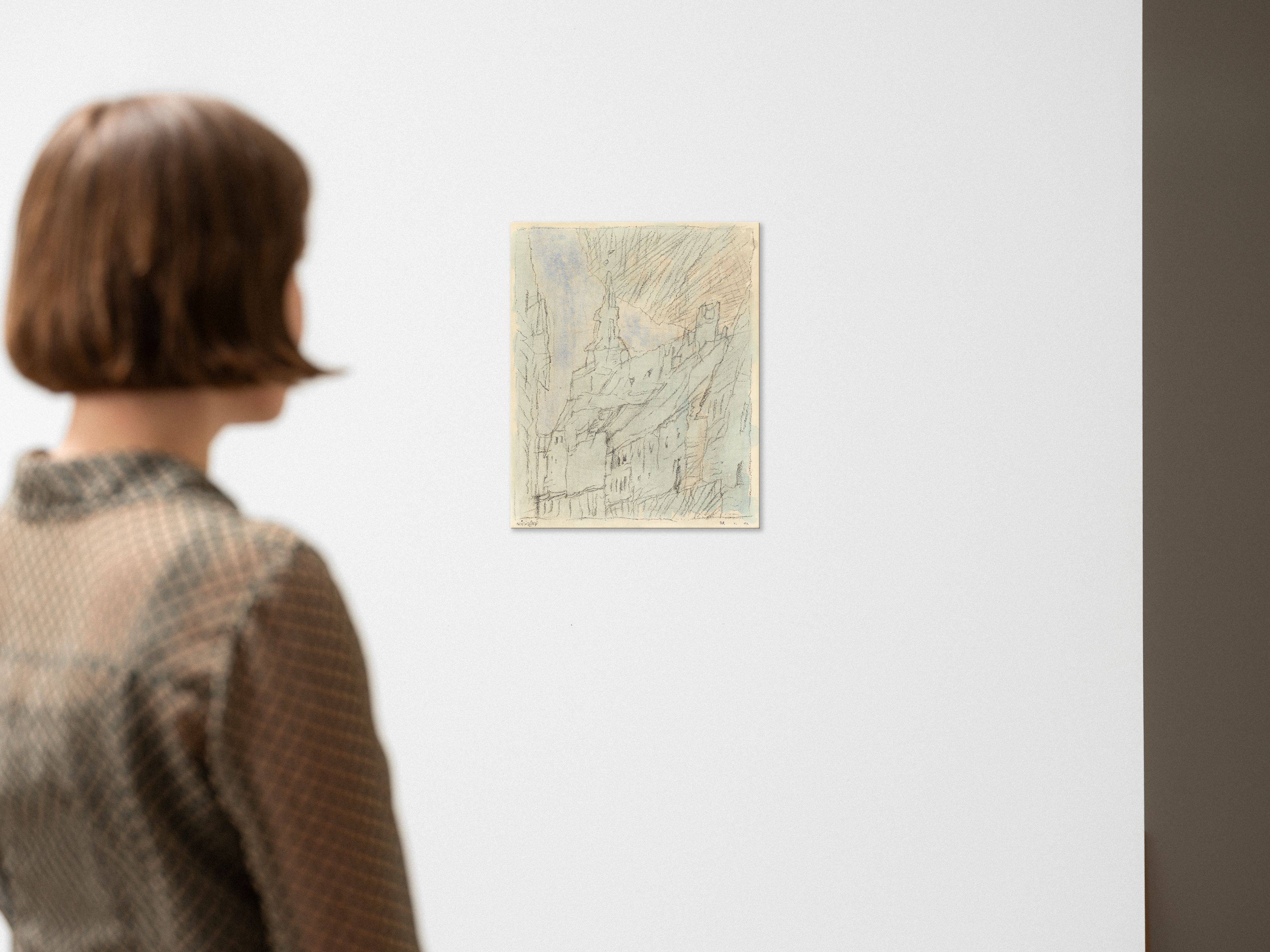 This picture shows the following artwork: Lyonel Feininger. Houses. 1947.