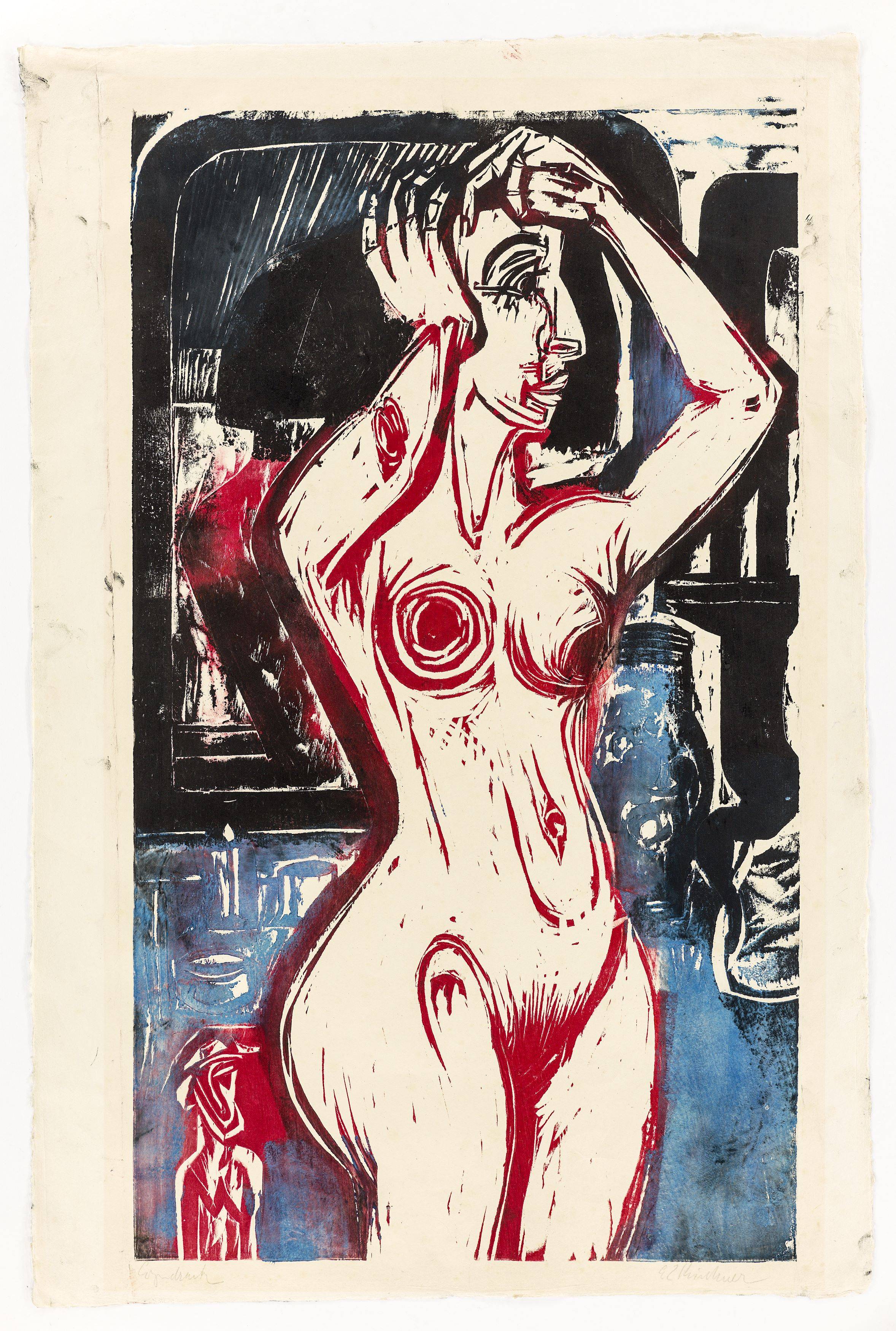Auf diesem Bild ist das folgende Kunstwerk zu sehen: Ernst Ludwig Kirchner. „Toilette“. 1921.
