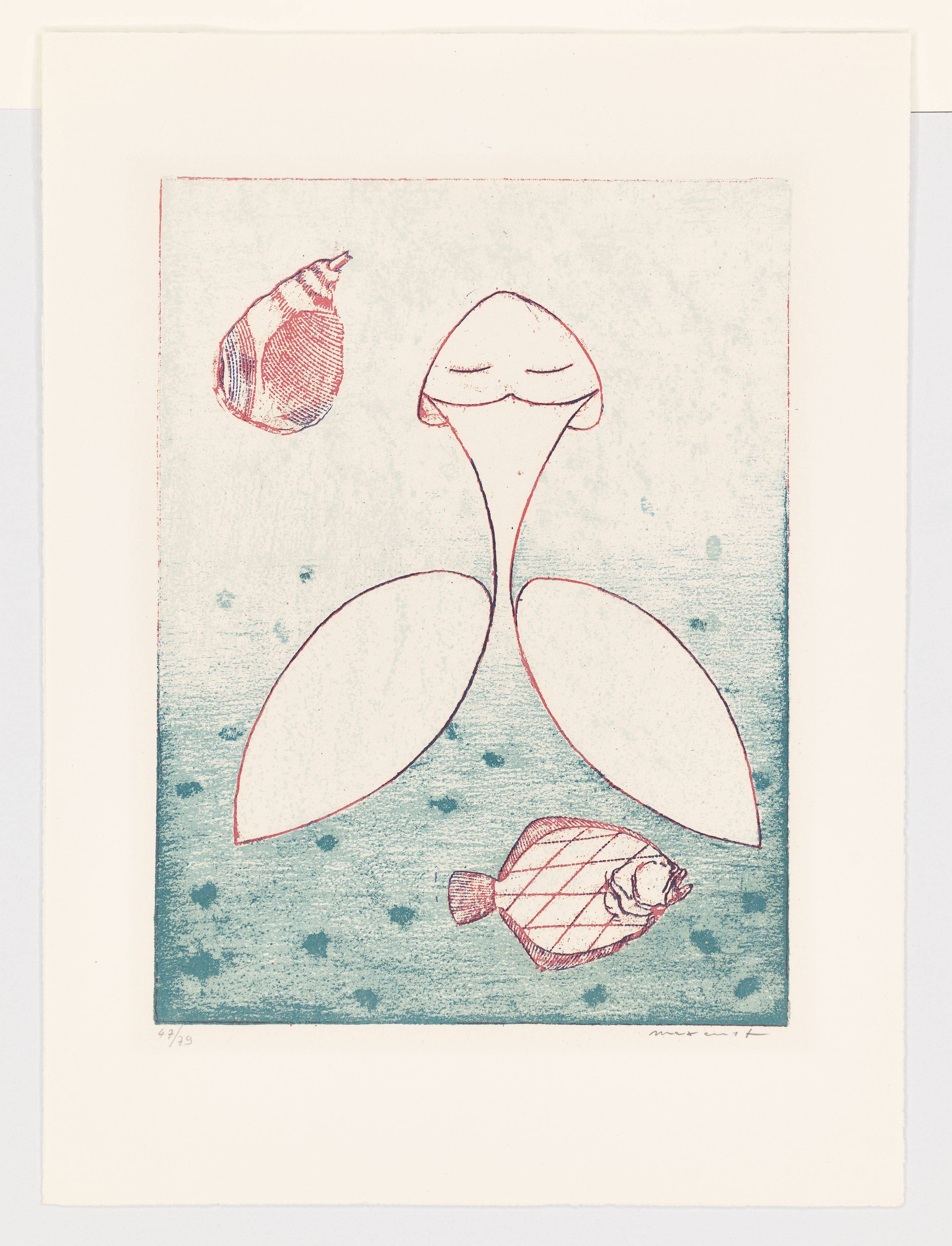 This picture shows the following artwork: Max Ernst. ”Zu: Pierre Hebey, Festin”. 1974.