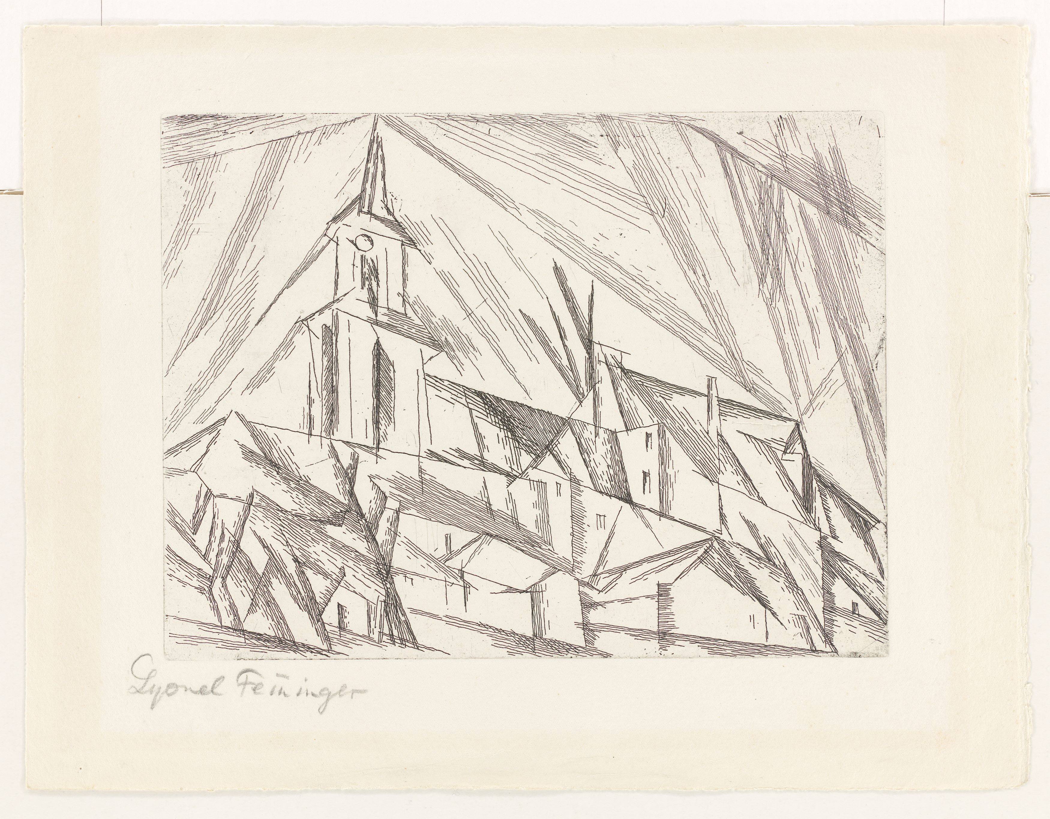 This picture shows the following artwork: Lyonel Feininger. ”Teltow 1”. 1914/in the early 1950s.