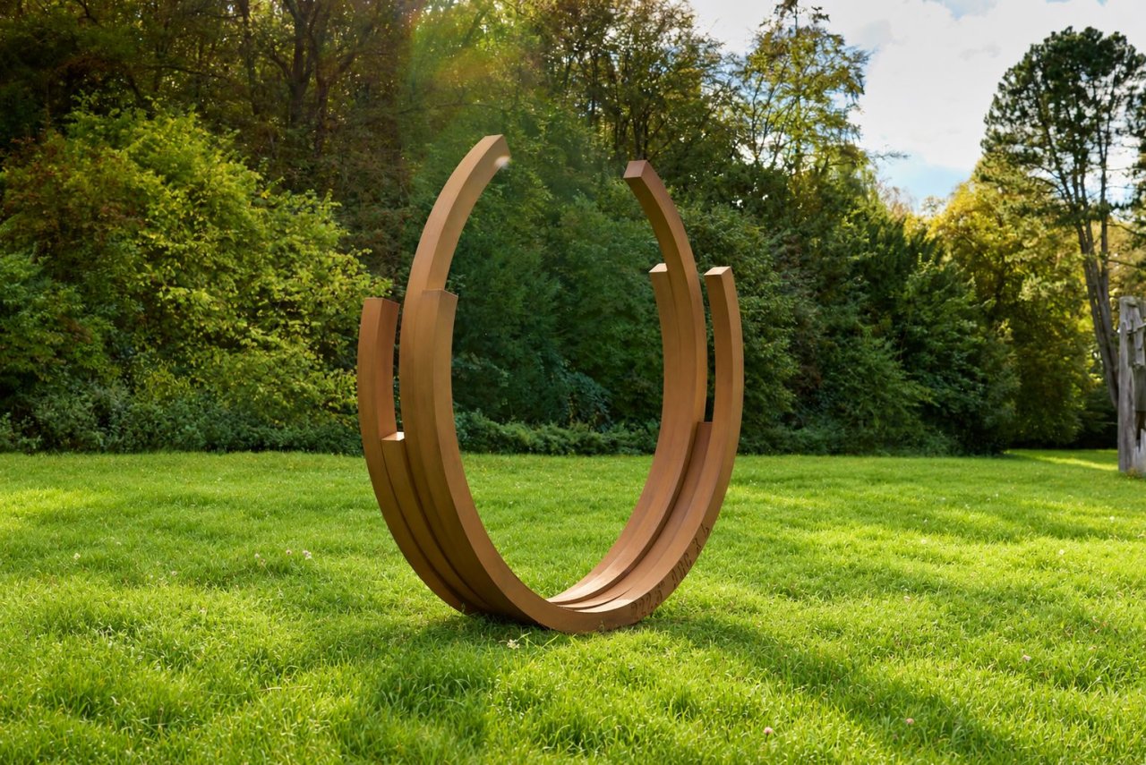 This picture shows the following artwork: Bernar Venet. „222.5° ARC x 4 “. 1999.