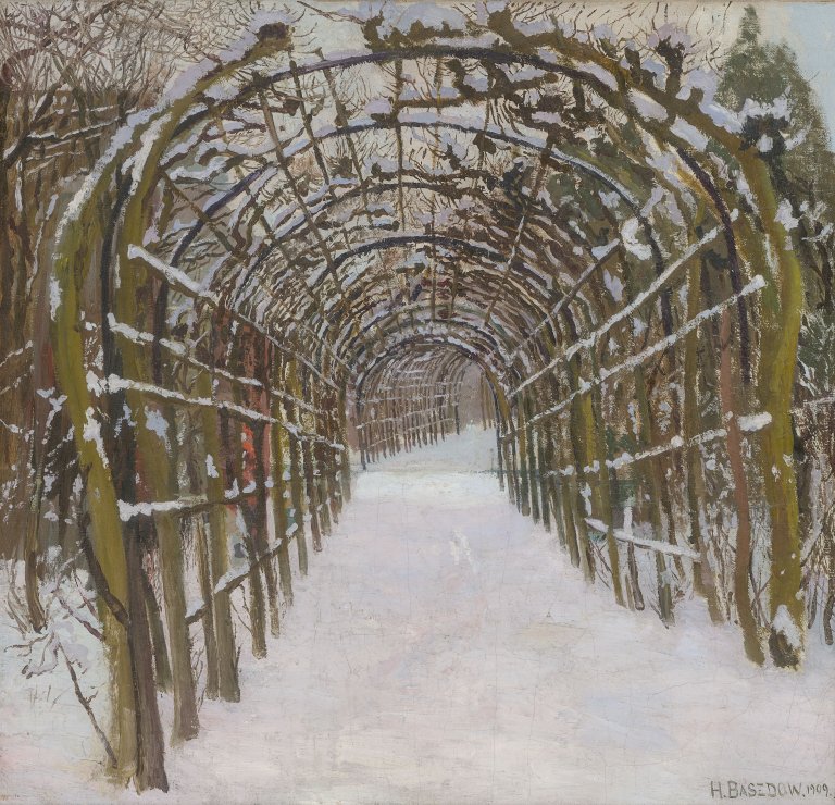 This picture shows the following artwork: Heinrich Basedow the Elder. Snow-Covered Pergola in the Park of Sanssouci Palace. 1909.