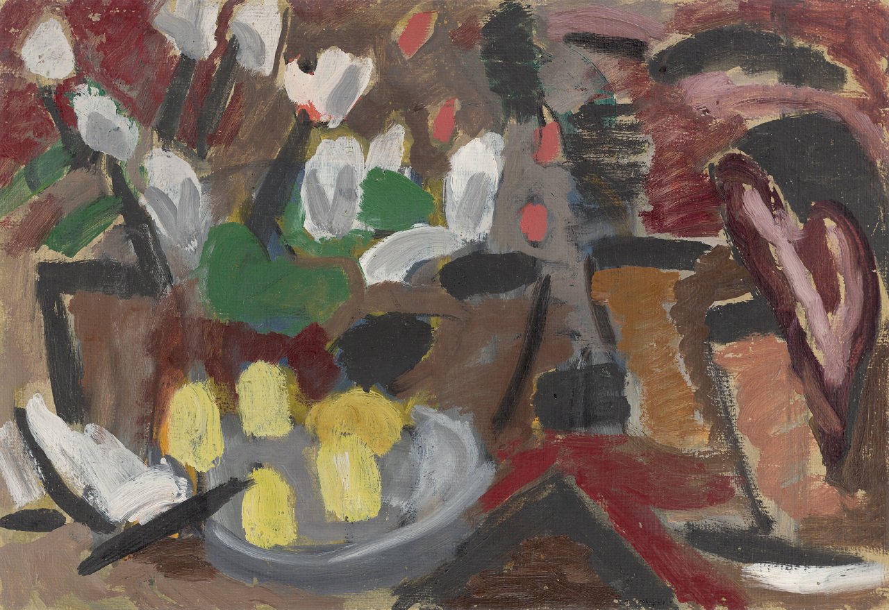 This picture shows the following artwork: Gabriele Münter. ”Blumentisch”. 1911.