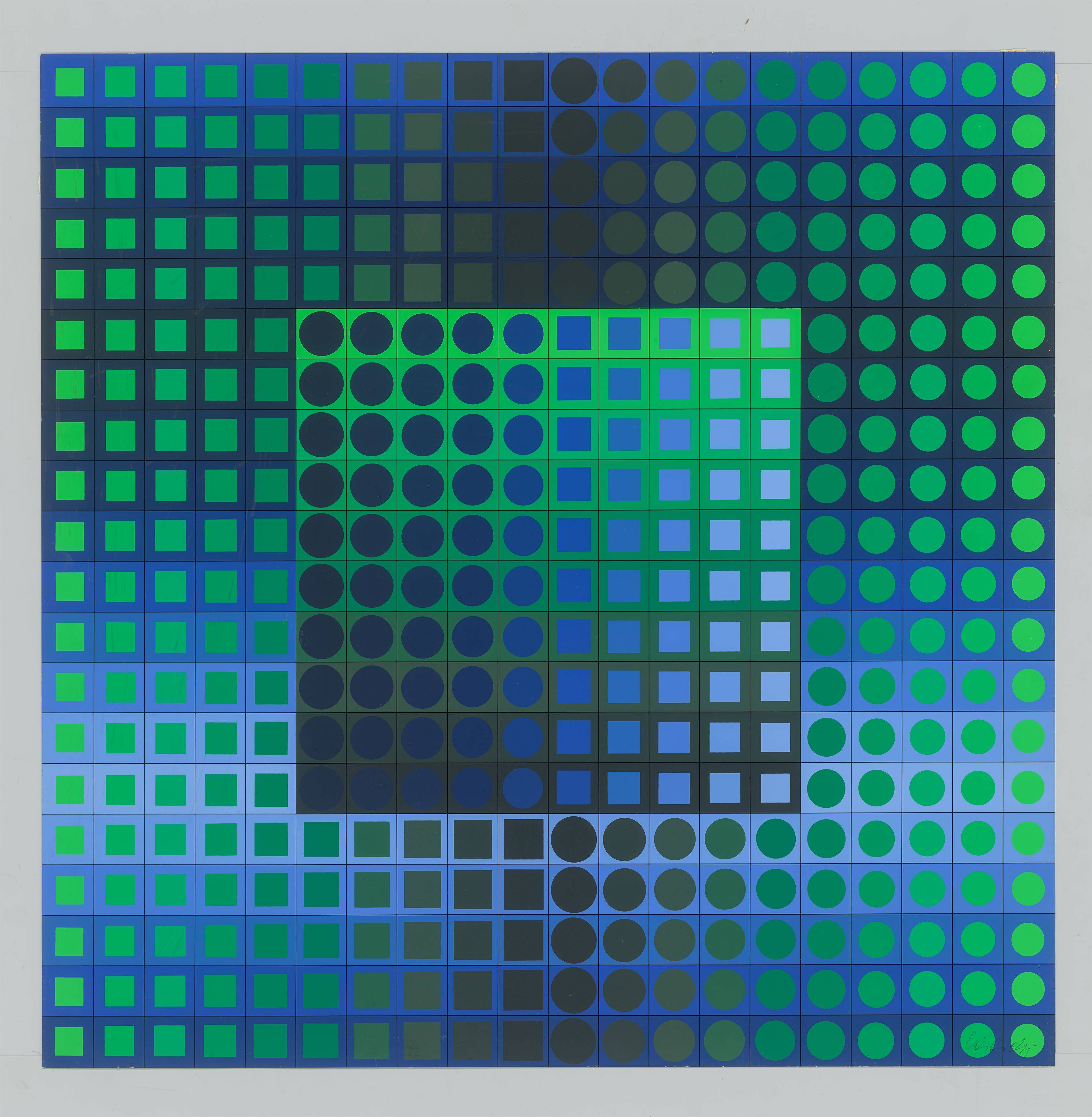 Auf diesem Bild ist das folgende Kunstwerk zu sehen: Victor Vasarely. „Zett kz“. 1968.