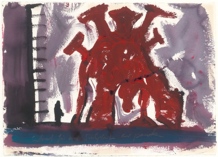 This picture shows the following artwork: A.R. Penck. ”Entwurf für eine Sculptur L”.