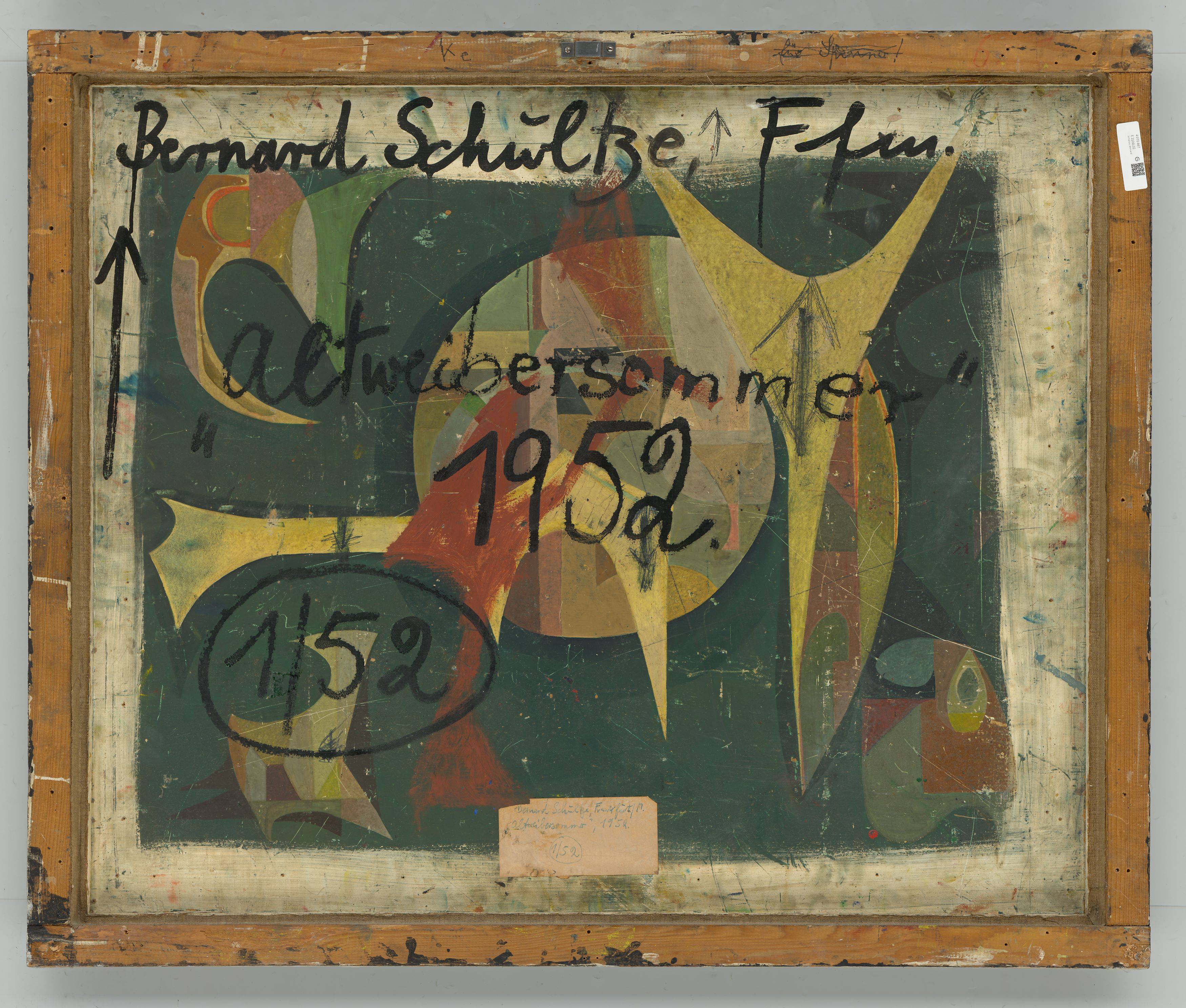 This picture shows the following artwork: Bernard Schultze. ”Altweibersommer”. 1952.