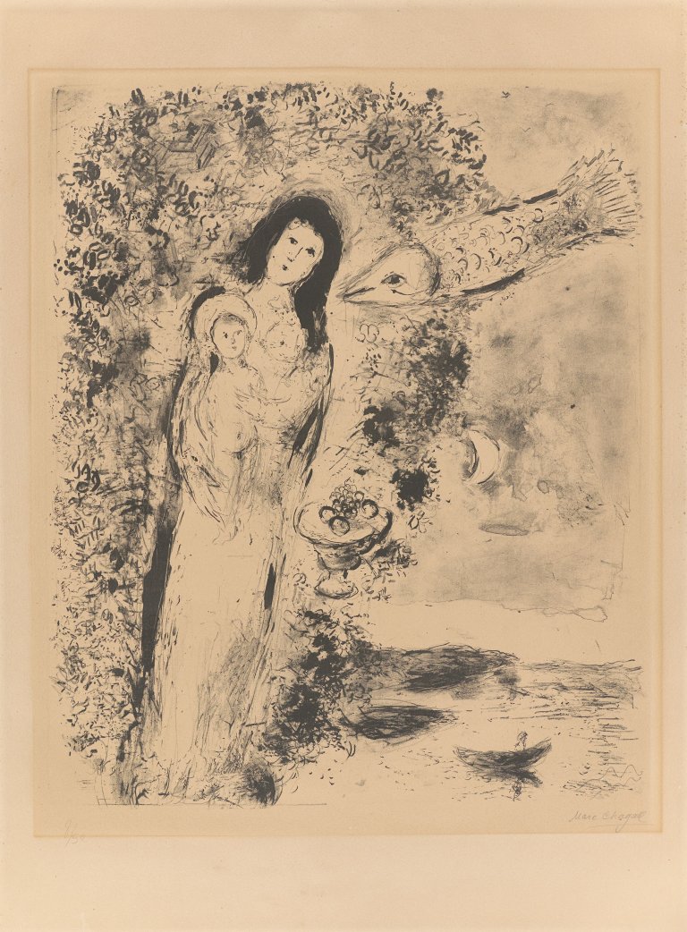 Auf diesem Bild ist das folgende Kunstwerk zu sehen: Marc Chagall. „Vierge aux poissons“. 1951.