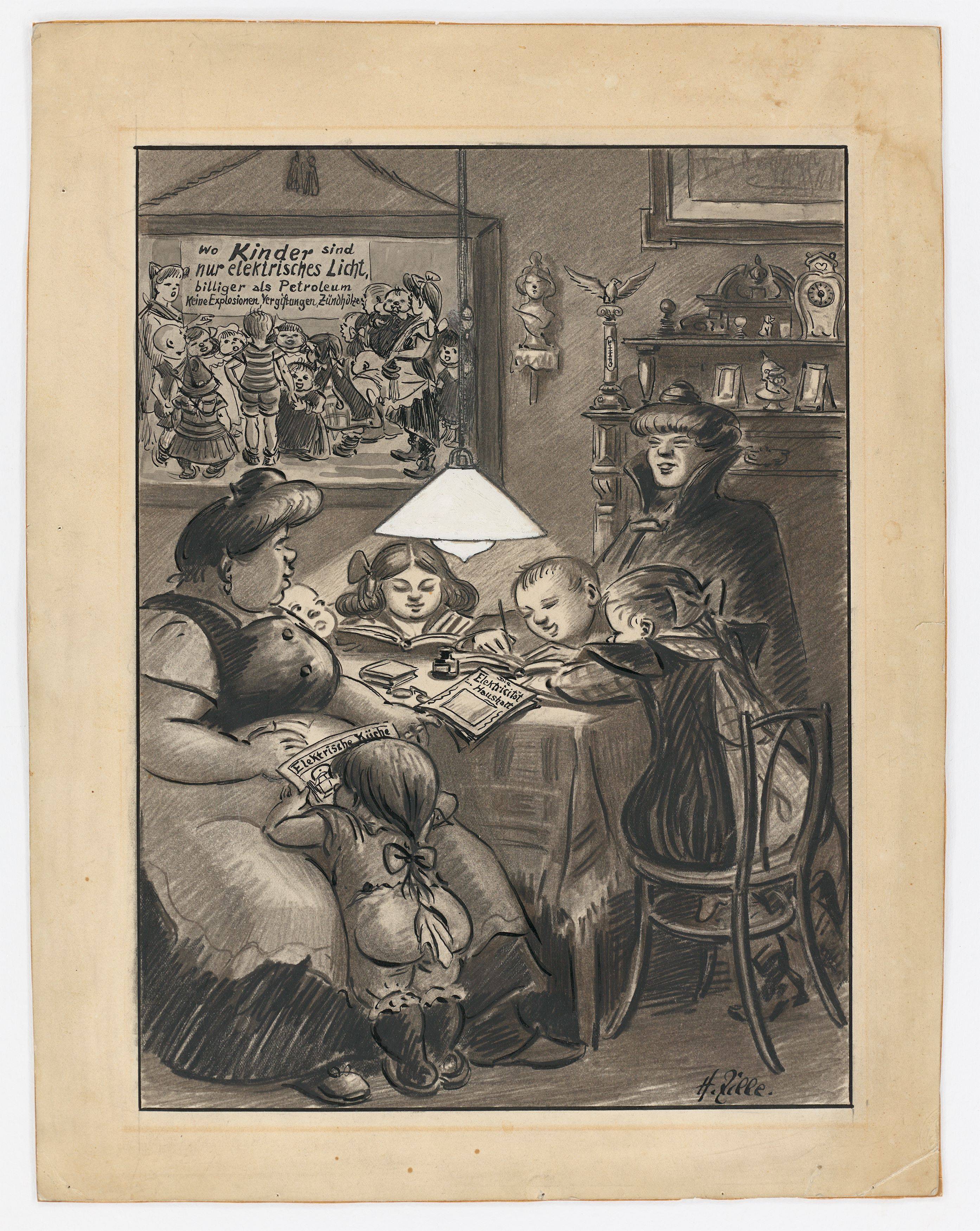 This picture shows the following artwork: Heinrich Zille. Electric light. Circa 1911/12.