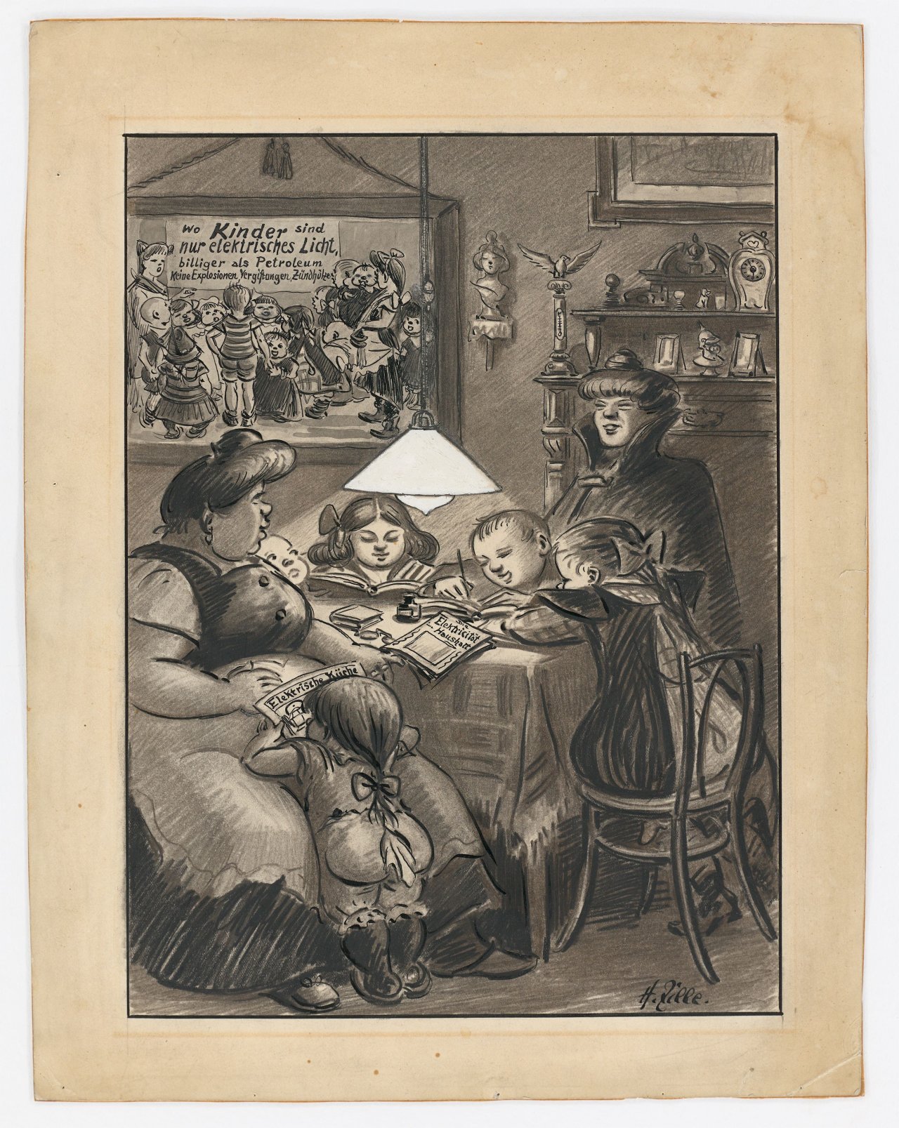 This picture shows the following artwork: Heinrich Zille. Electric light. Circa 1911/12.