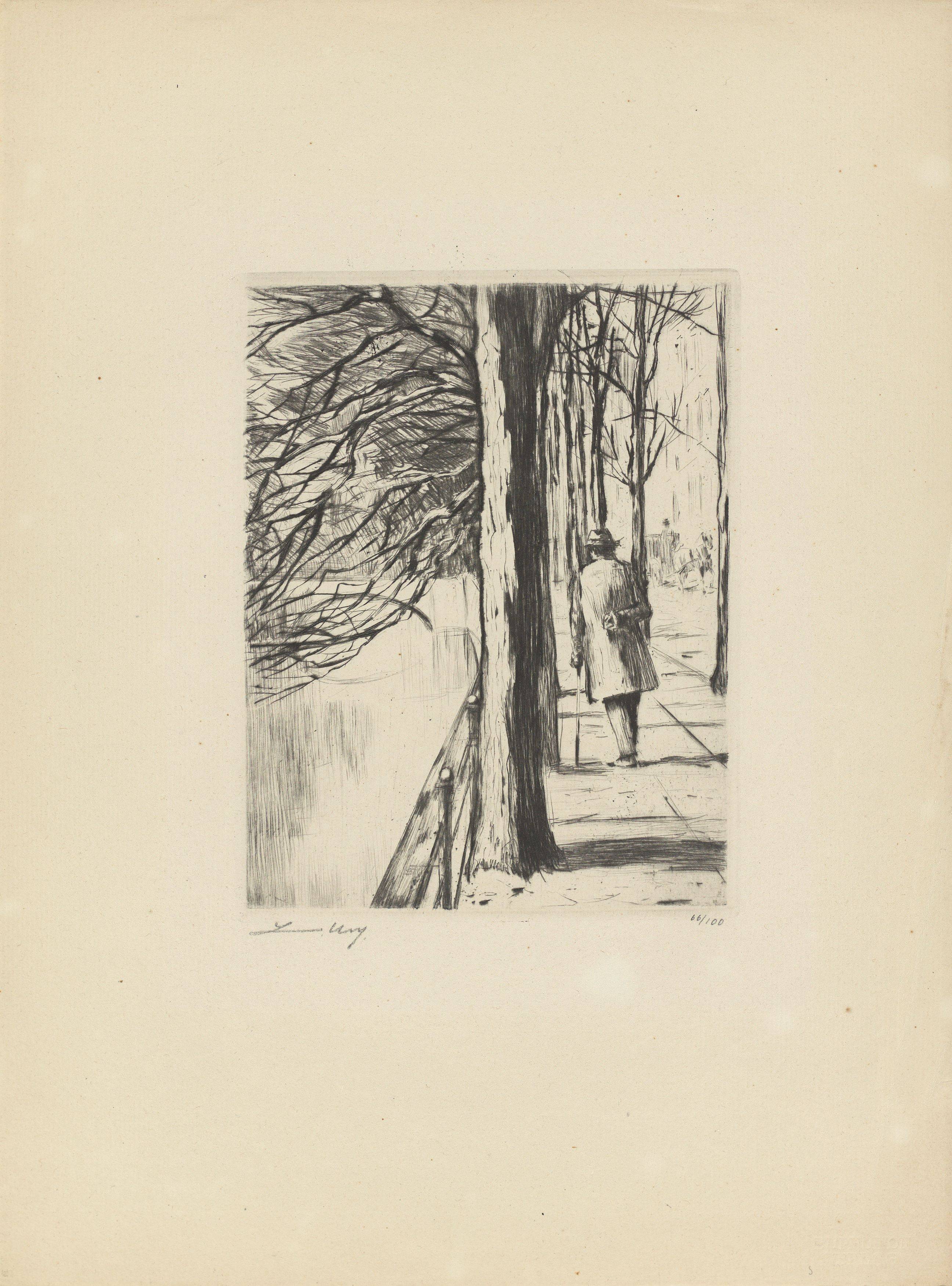 This picture shows the following artwork: Lesser Ury. ”Berliner Impressionen”. 1924.