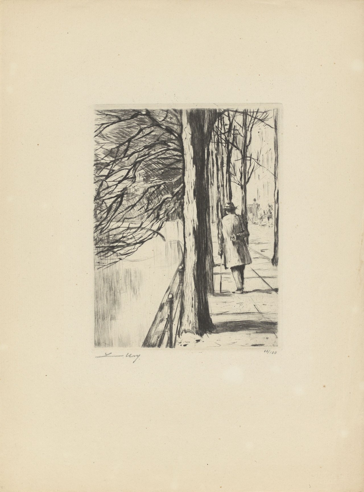 This picture shows the following artwork: Lesser Ury. ”Berliner Impressionen”. 1924.