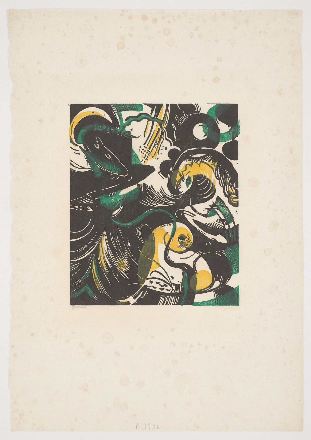 This picture shows the following artwork: Franz Marc. ”Schöpfungsgeschichte II”. 1914.