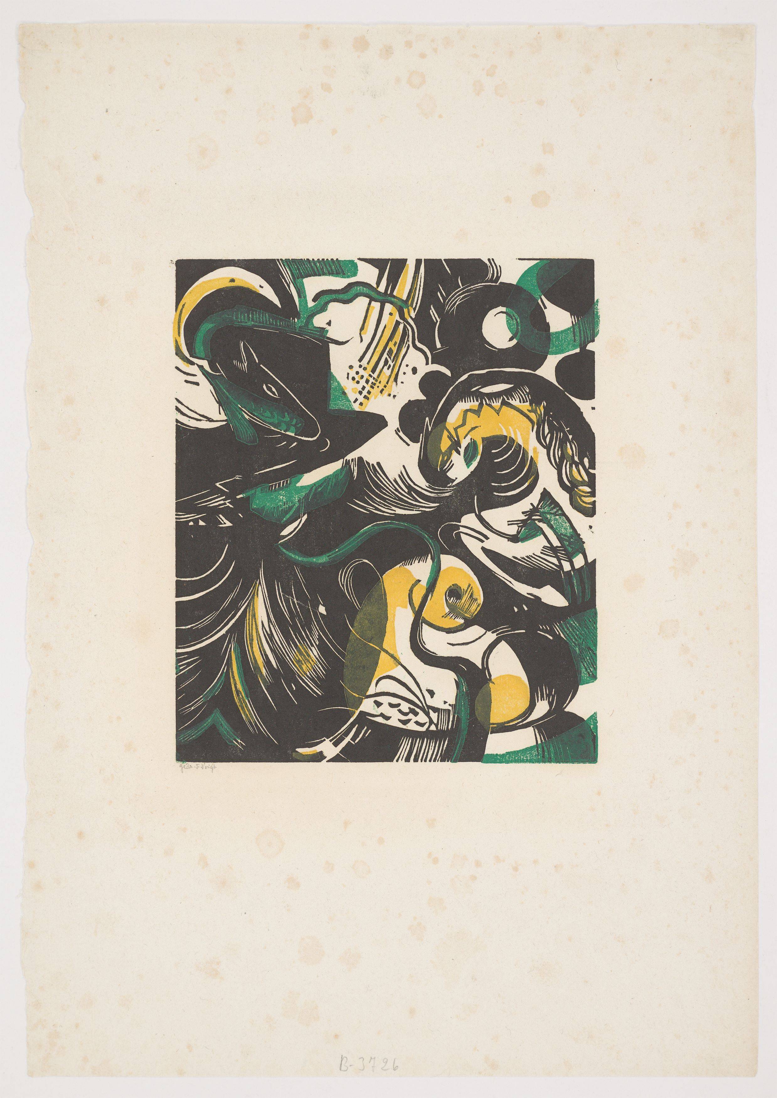 This picture shows the following artwork: Franz Marc. ”Schöpfungsgeschichte II”. 1914.