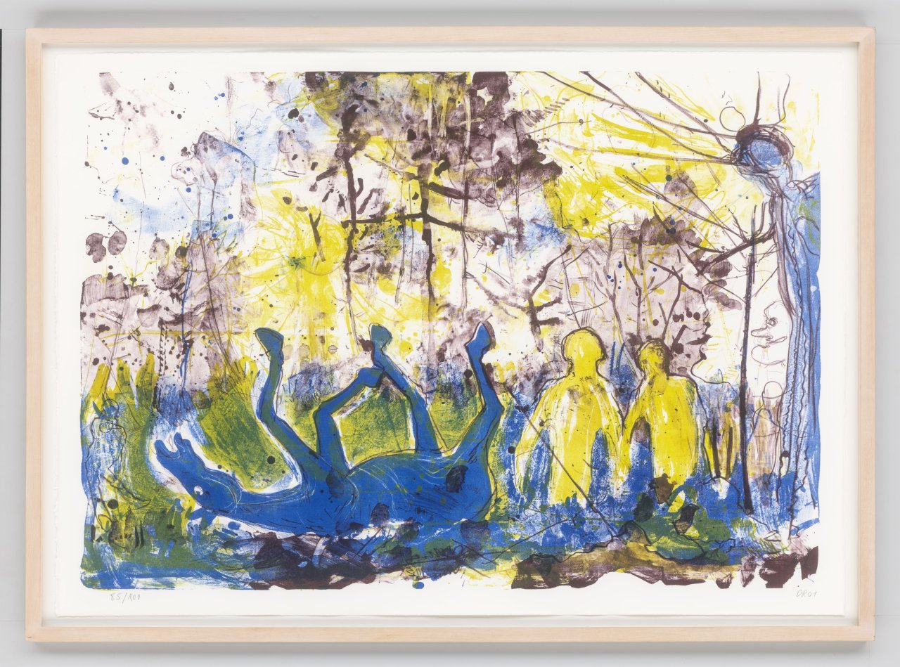 Auf diesem Bild ist das folgende Kunstwerk zu sehen: Daniel Richter. „Lasst doch die alte Möhre zimbeln“. 2001.