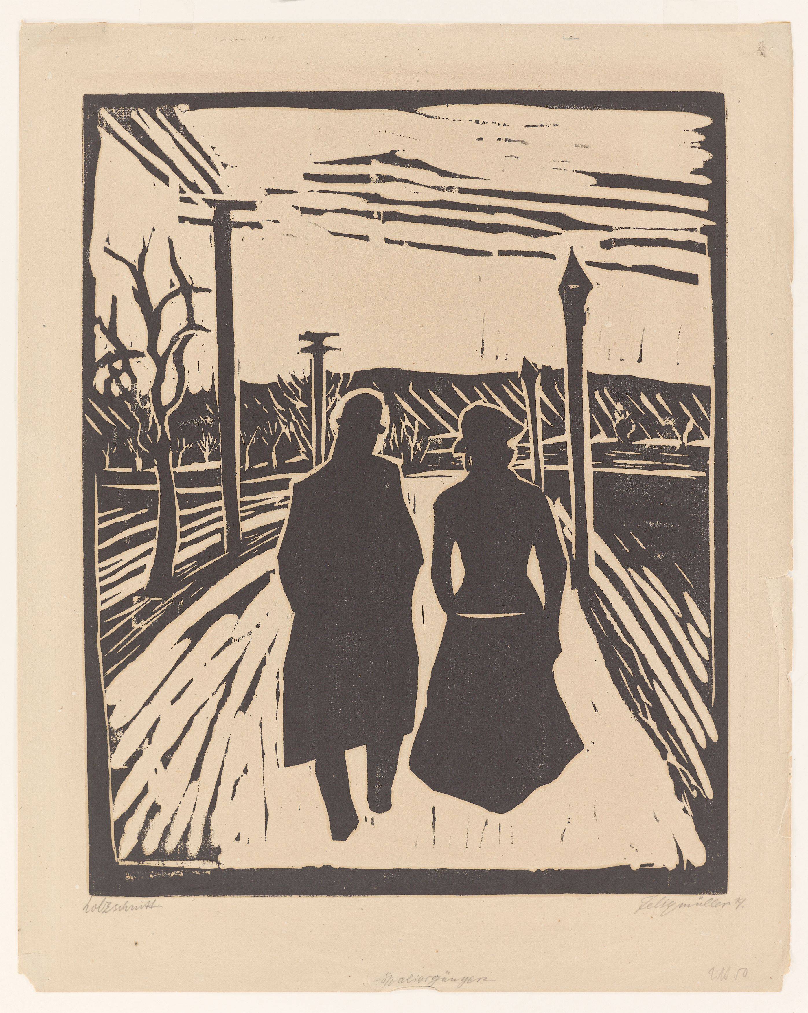 This picture shows the following artwork: Conrad Felixmüller. ”Spaziergänger”. 1914.