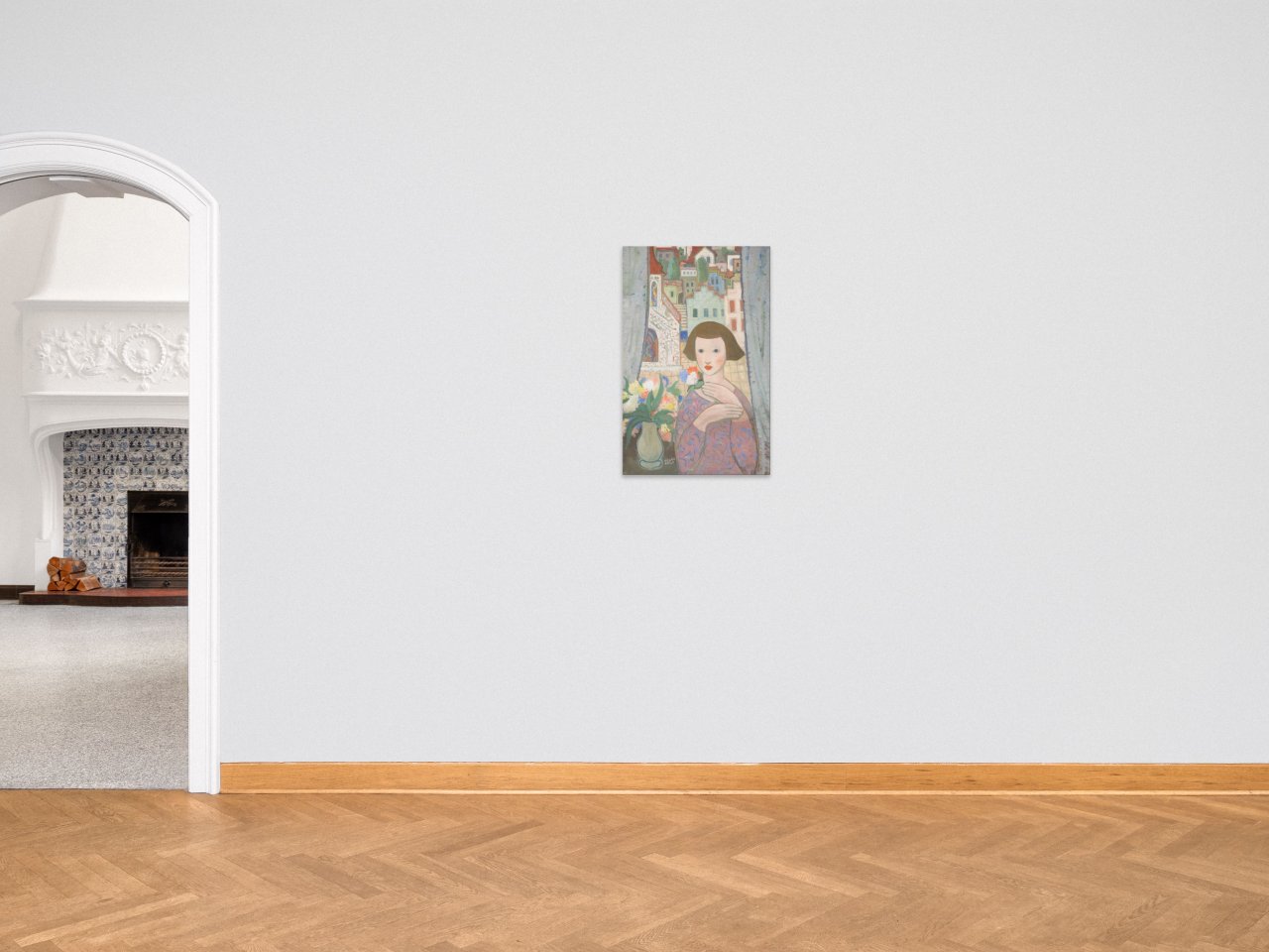 This picture shows the following artwork: Béla Kádár. Girl at the window. Circa 1930/40.