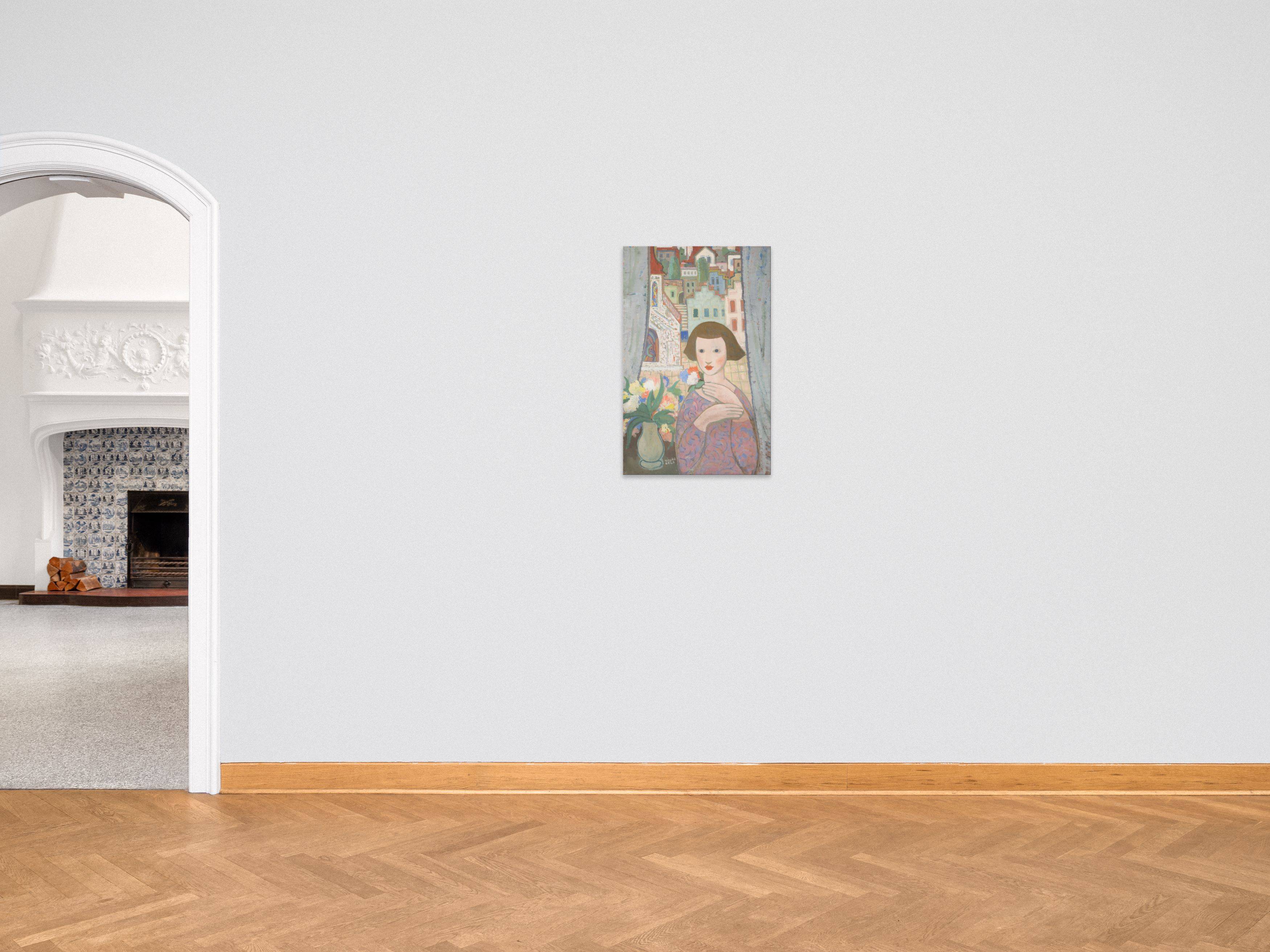 This picture shows the following artwork: Béla Kádár. Girl at the window. Circa 1930/40.