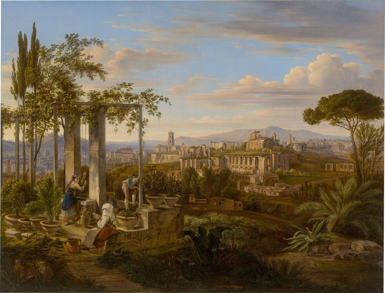 This picture shows the following artwork: Johann Joachim Faber. View of the Palatine Hill in Rome. 1823.