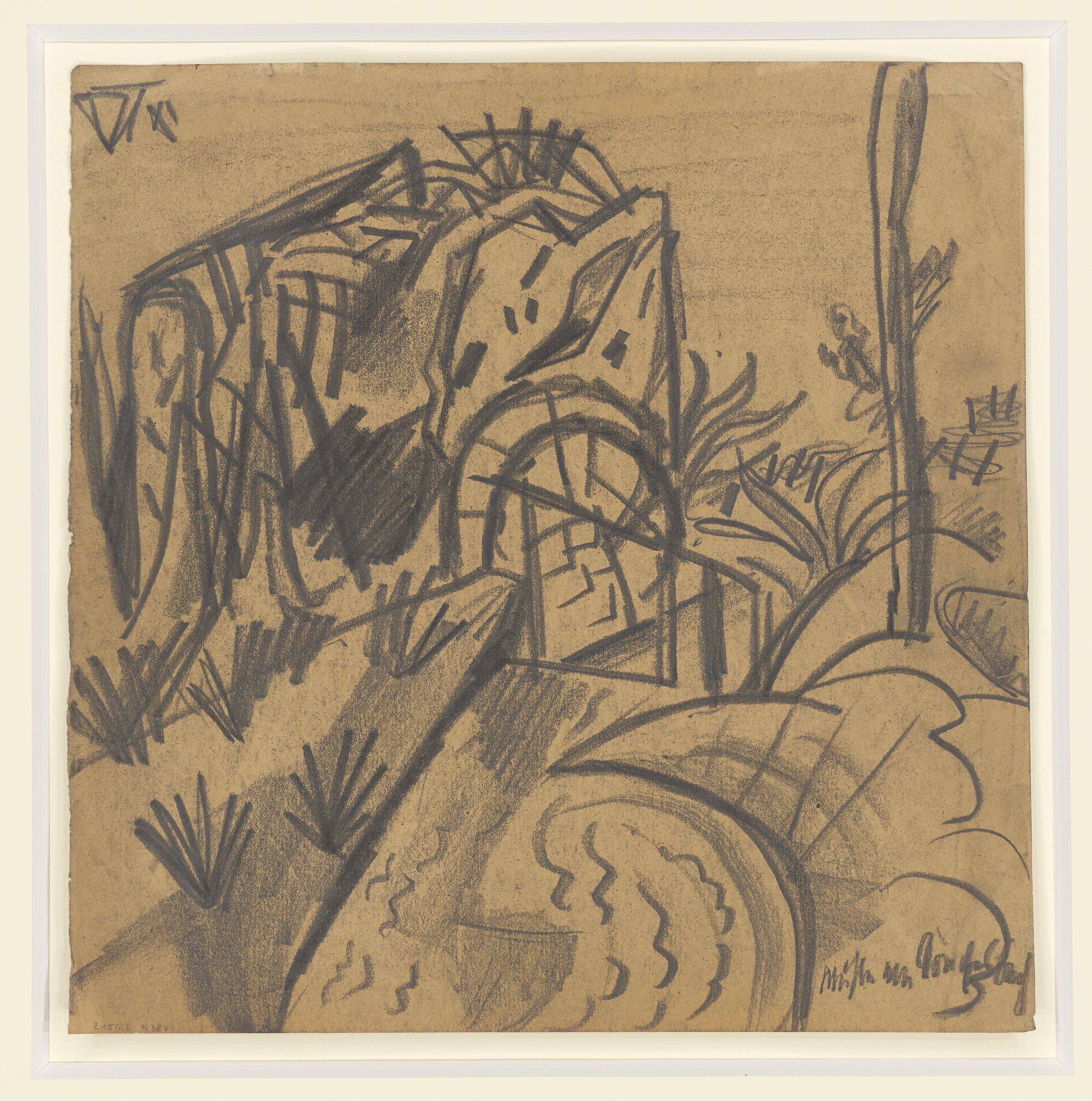 This picture shows the following artwork: Otto Dix. ”Mühle am Souchez-Bach”. 1915.
