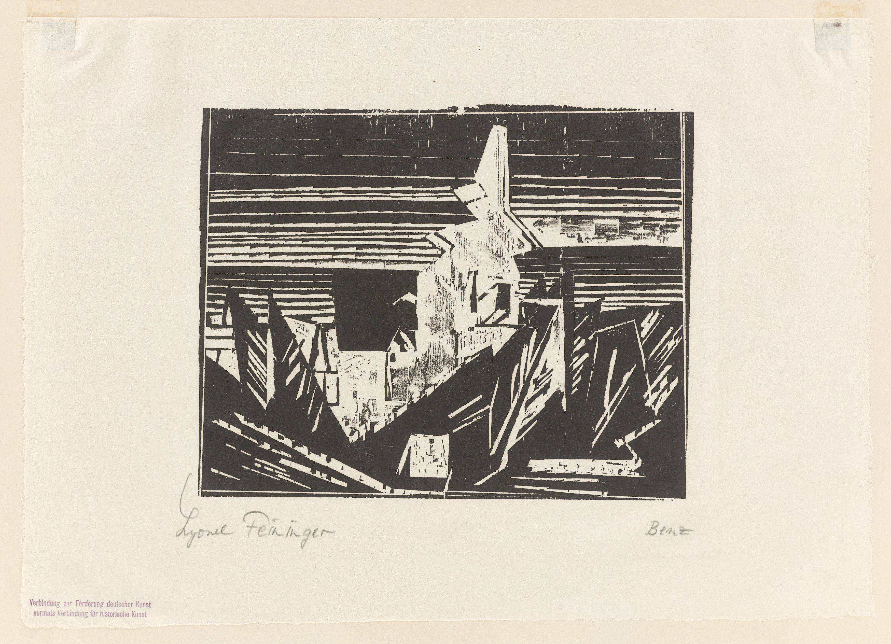 Auf diesem Bild ist das folgende Kunstwerk zu sehen: Lyonel Feininger. „Benz“. 1919/31.