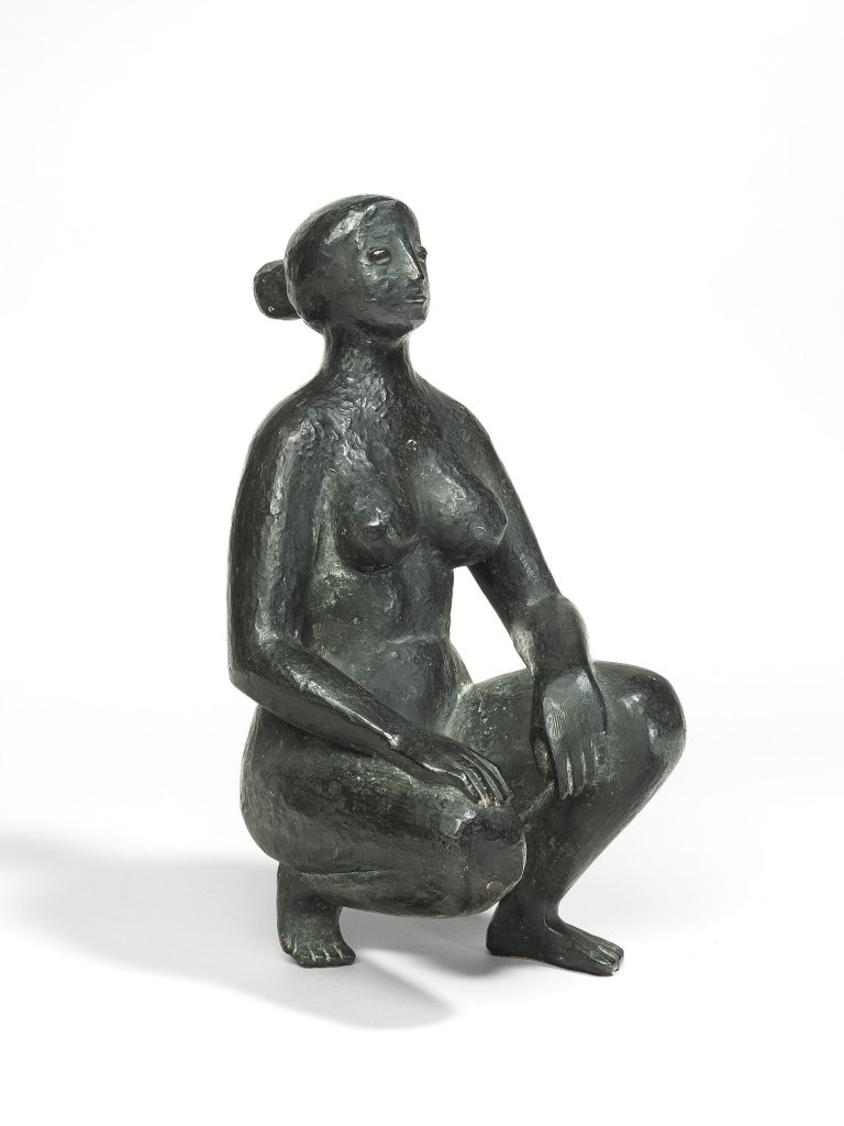 This picture shows the following artwork: Fritz Fleer. Squatting female. 1963.