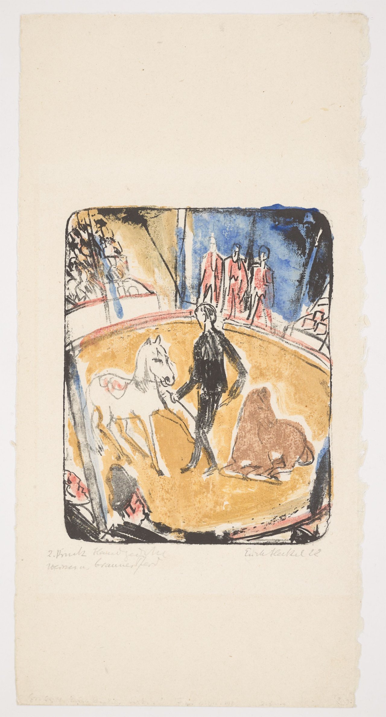 This picture shows the following artwork: Erich Heckel. ”Zirkus (Weisse Pferde)”. 1921.