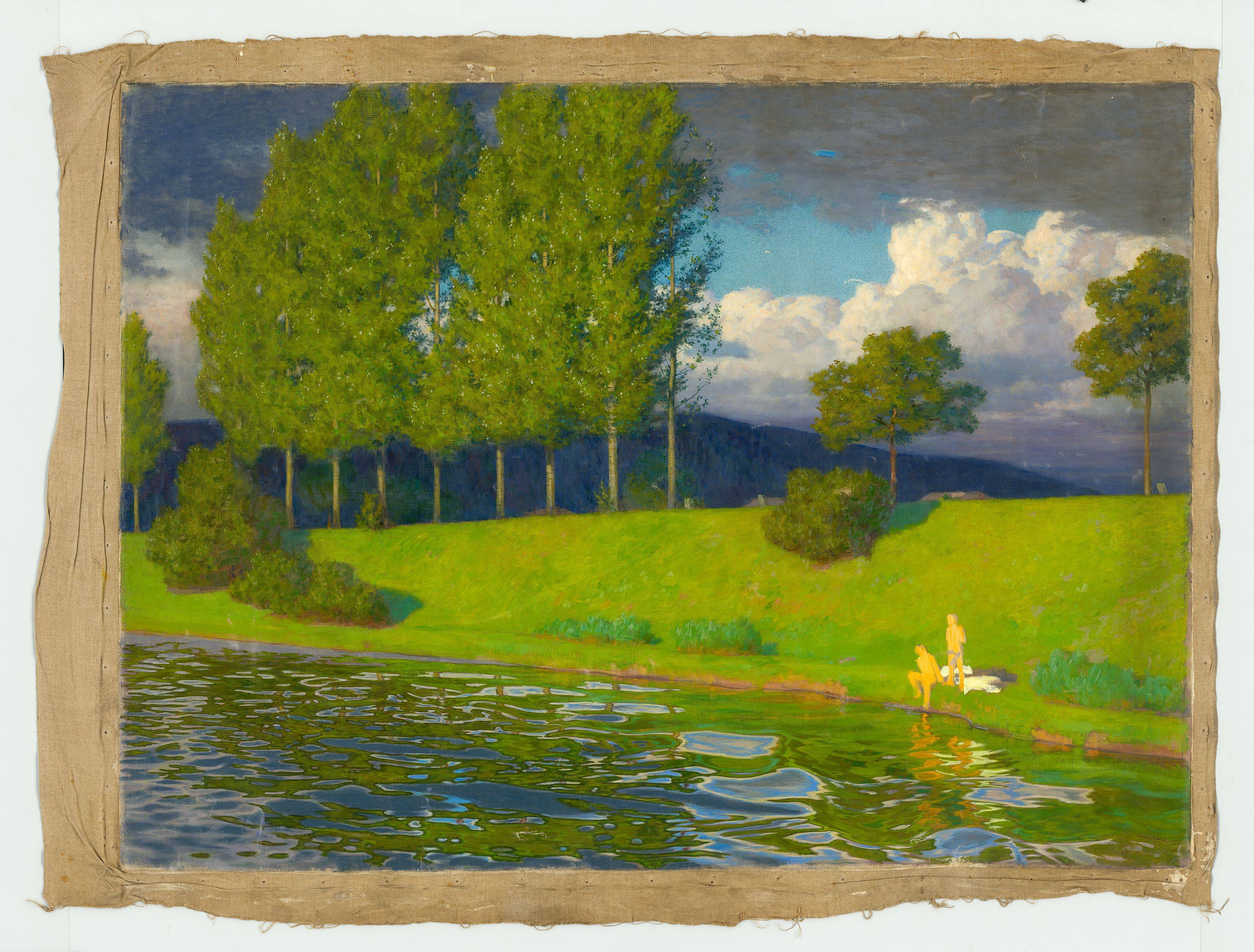 This picture shows the following artwork: Max Pietschmann. Two Bathers by the Lake. Circa 1890.
