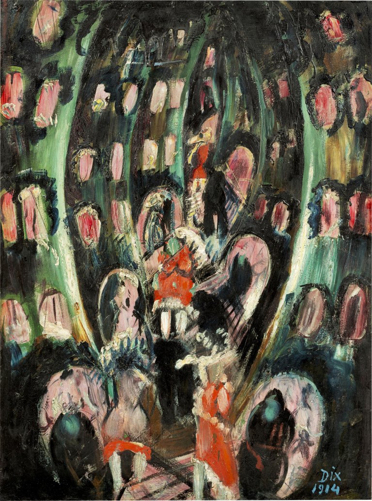 Auf diesem Bild ist das folgende Kunstwerk zu sehen: Otto Dix. „Straße der Bordelle“. 1914.