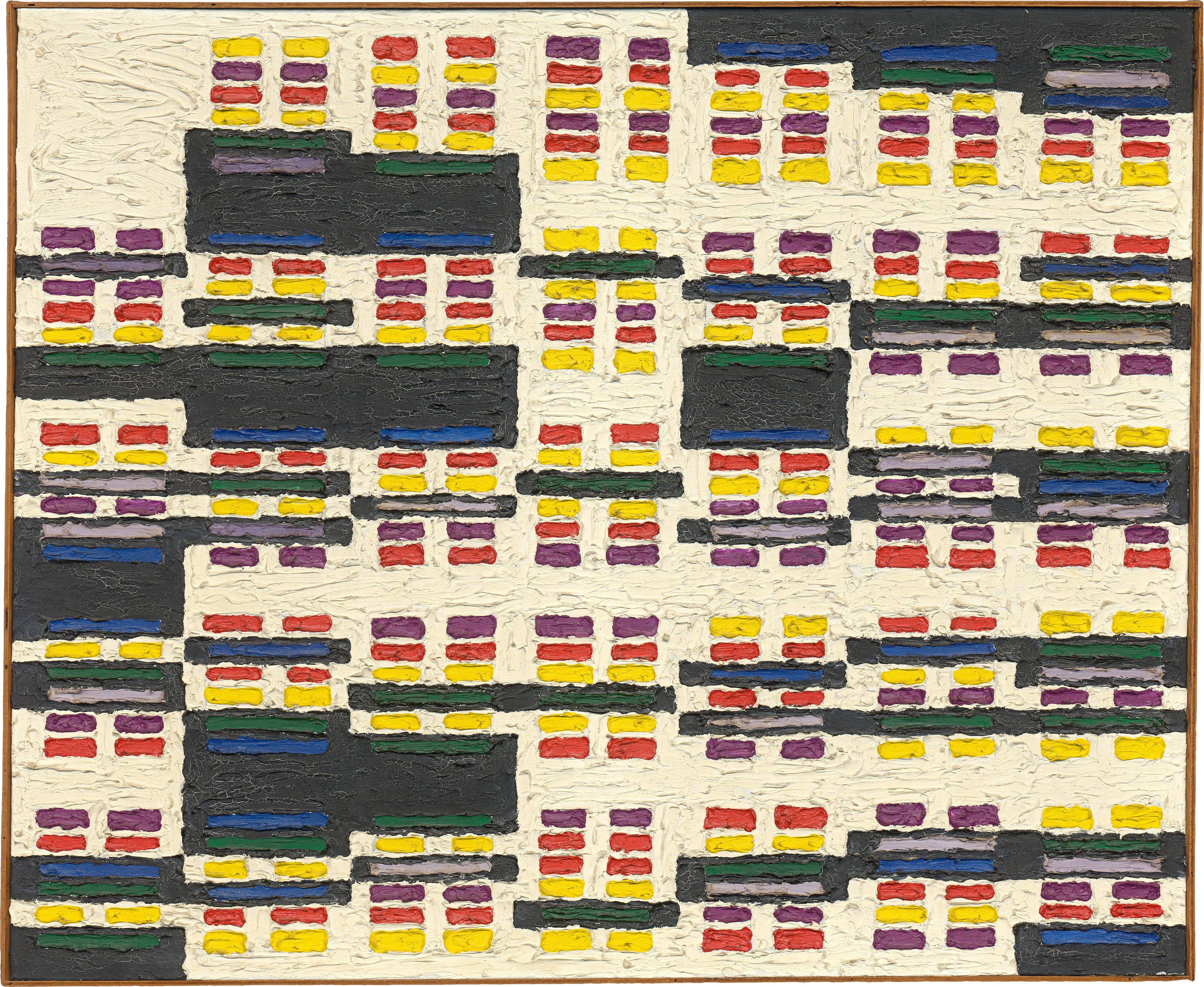 This picture shows the following artwork: Alfred Jensen. ”Fû Hs´s Calendar” II. 1960.