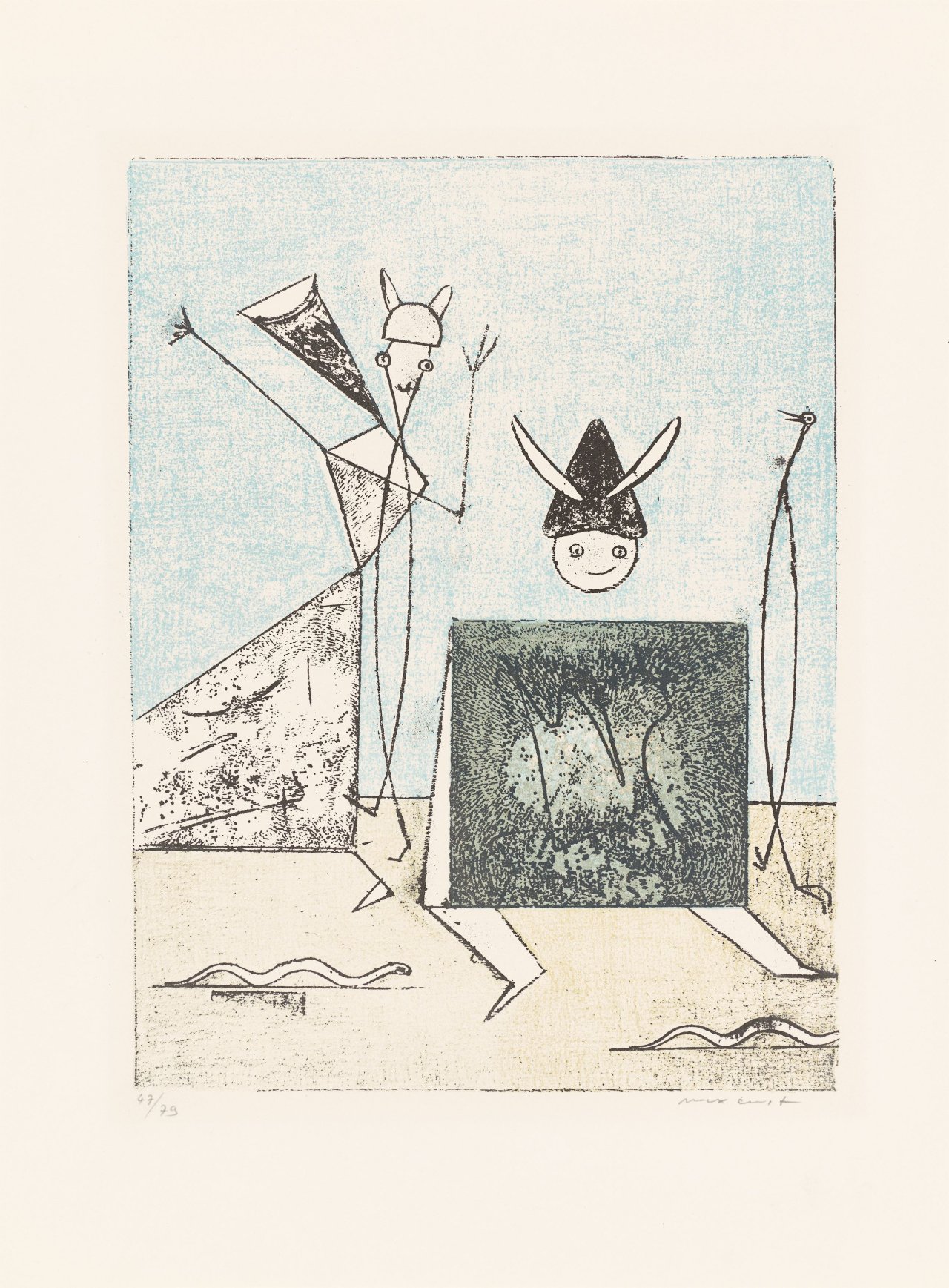 This picture shows the following artwork: Max Ernst. ”Zu: Pierre Hebey, Festin”. 1974.