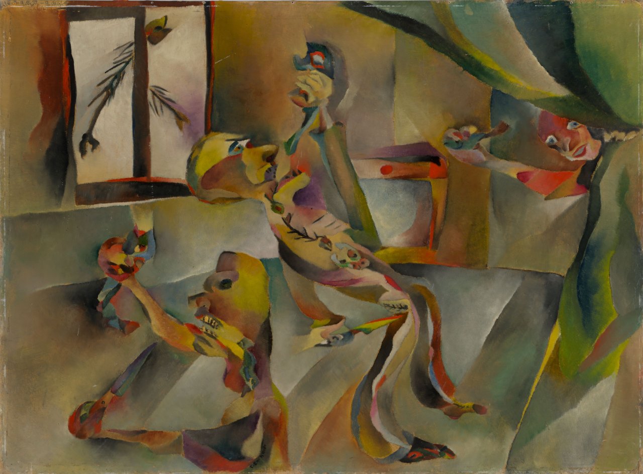 This picture shows the following artwork: Curt Ehrhardt. Das große Fischessen. 1921.