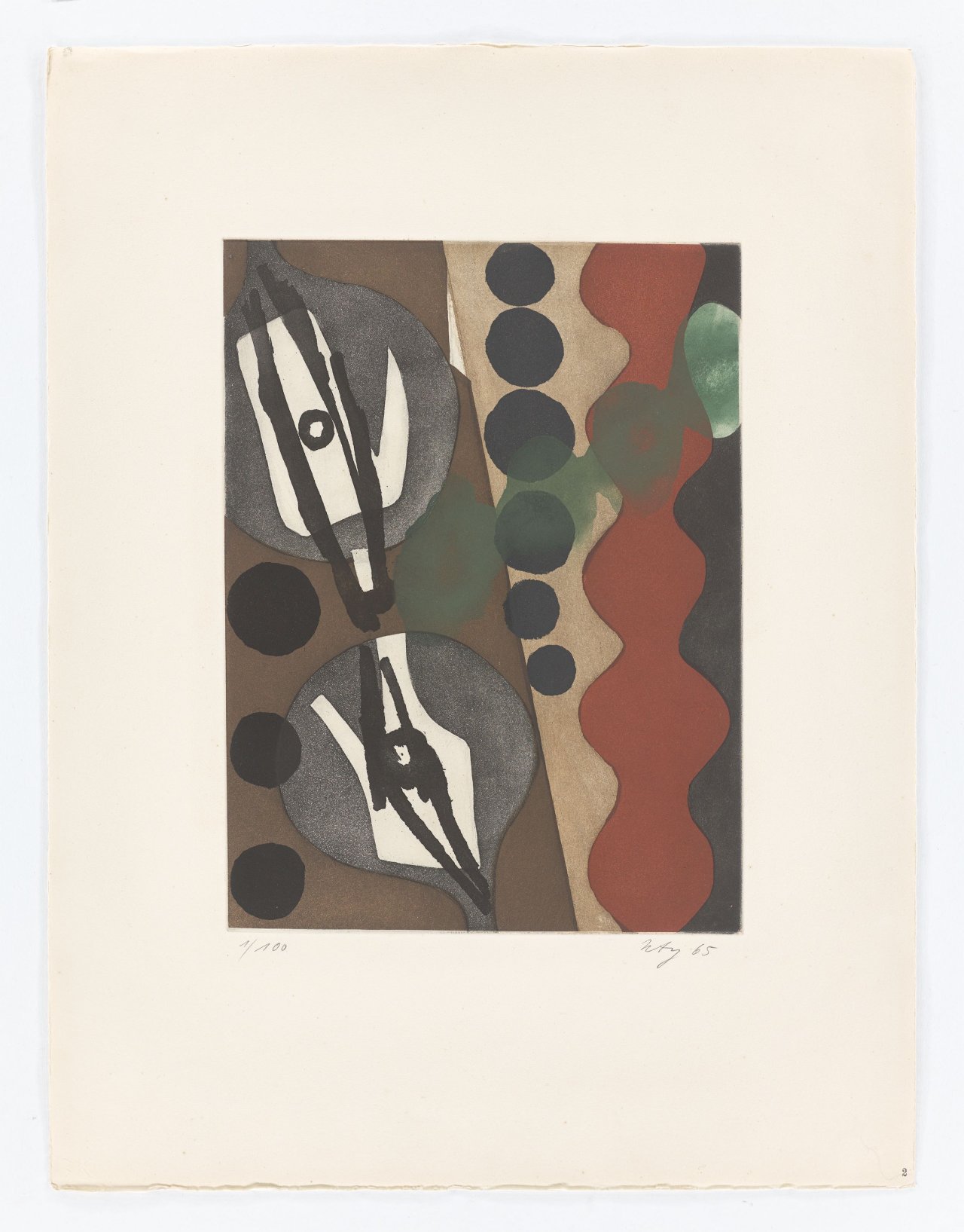 Auf diesem Bild ist das folgende Kunstwerk zu sehen: Ernst Wilhelm Nay. „Sechs Aquatinten“. 1965.
