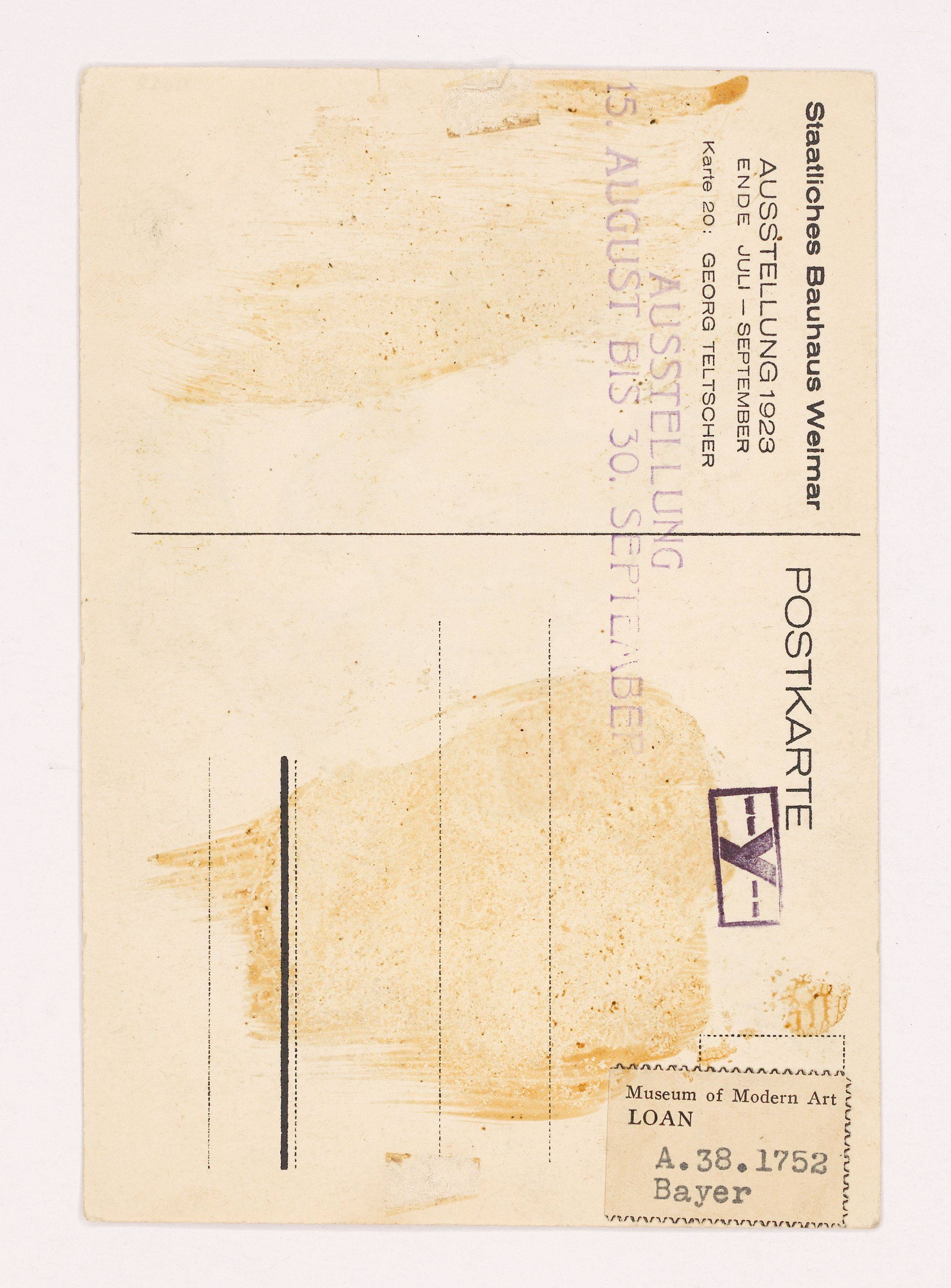 This picture shows the following artwork: Georg Teltscher. ”Juli Ausstellung 1923 Bauhaus-Woche Weimar Theater Etc Cabaret Etc”. 1923.