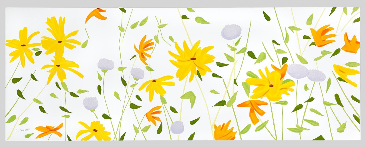 Auf diesem Bild ist das folgende Kunstwerk zu sehen: Alex Katz. „Summer Flowers“. 2018.
