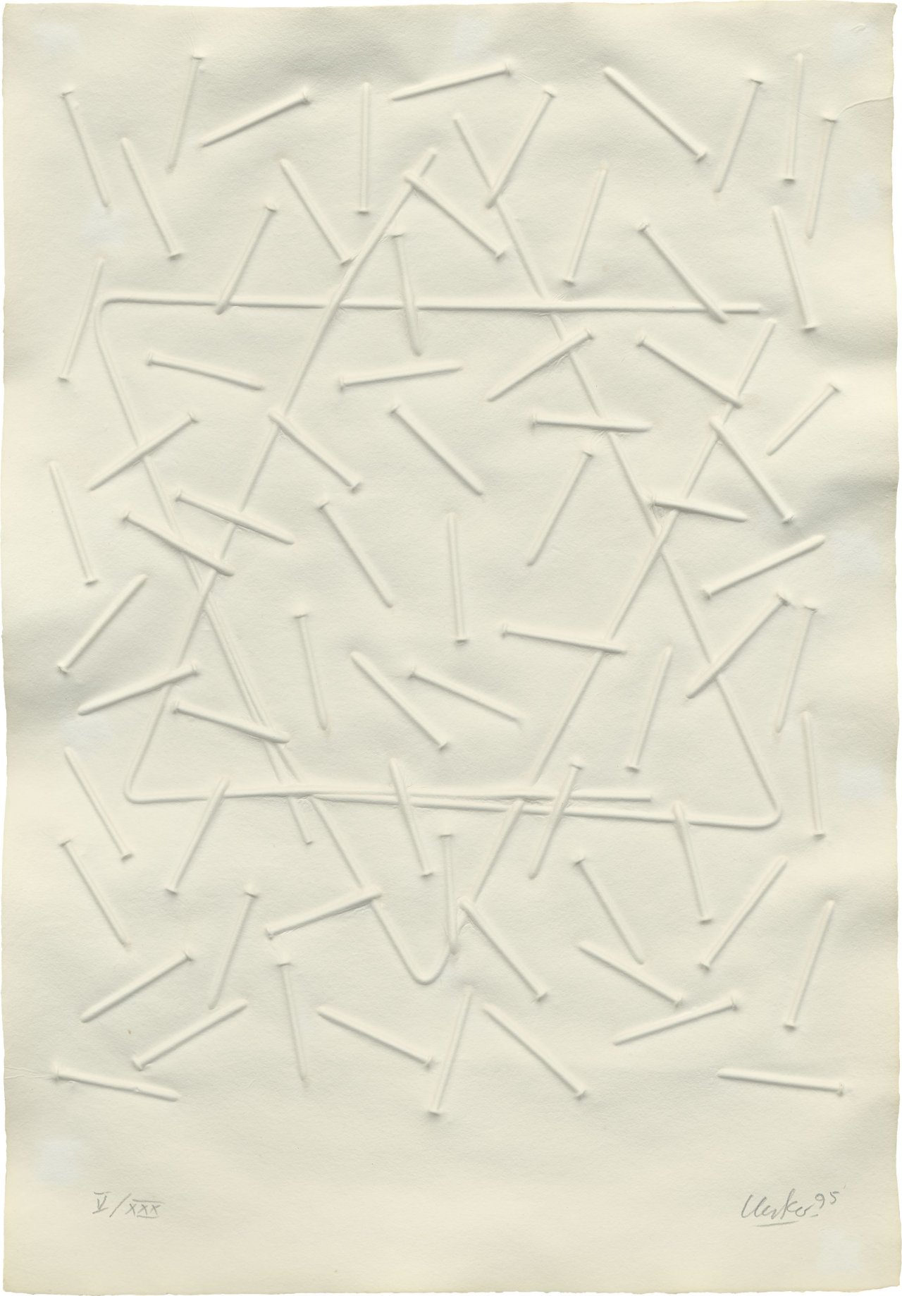 This picture shows the following artwork: Günther Uecker. Untitled (Davidstern). 1995.