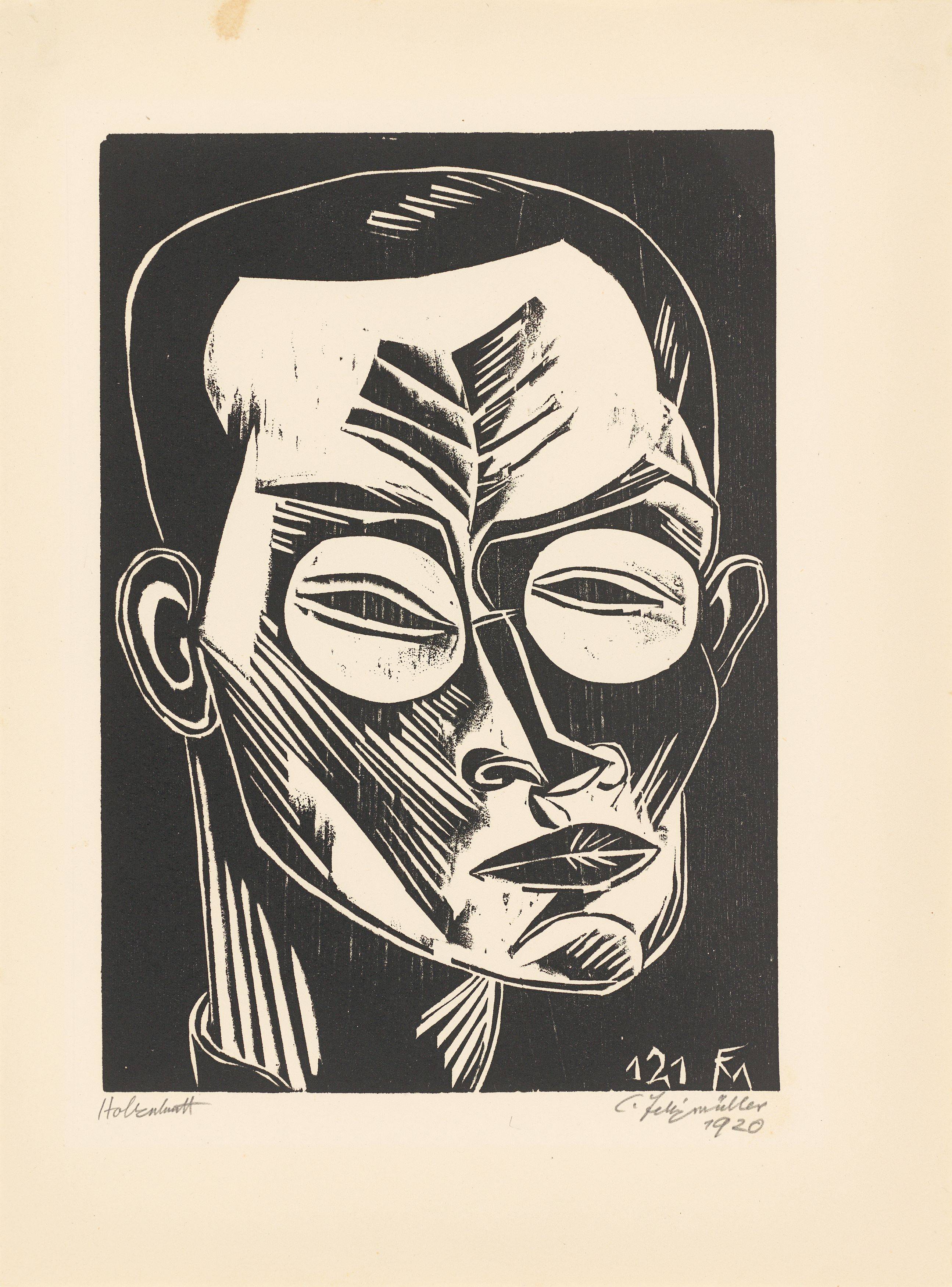 Auf diesem Bild ist das folgende Kunstwerk zu sehen: Conrad Felixmüller. „Selbstbildnis“. 1919/20.