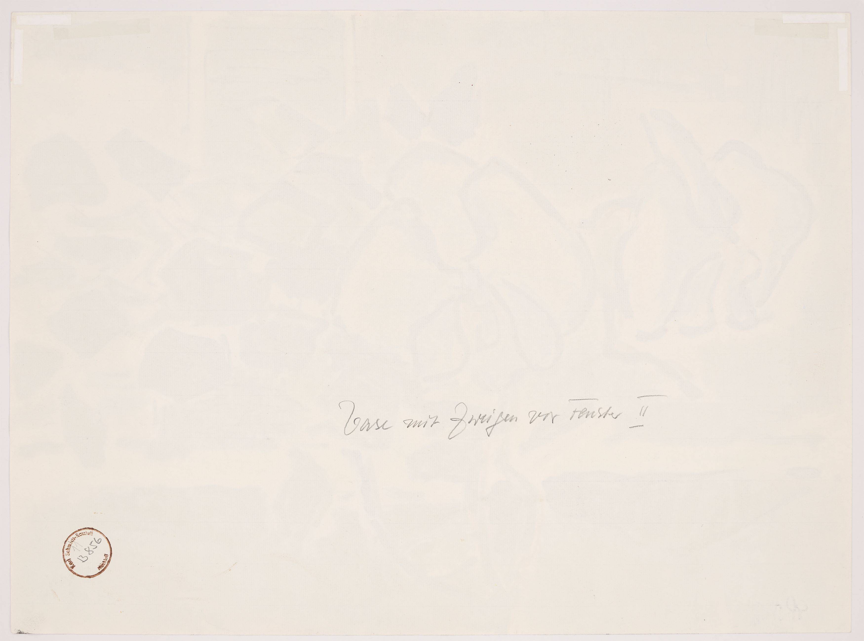 This picture shows the following artwork: Karl Schmidt-Rottluff. ”Vase mit Zweigen vor Fenster II”. 1968.