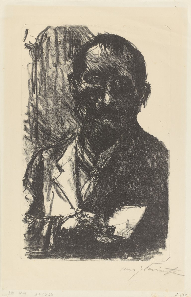 Auf diesem Bild ist das folgende Kunstwerk zu sehen: Lovis Corinth. „Selbstbildnis“. 1919.