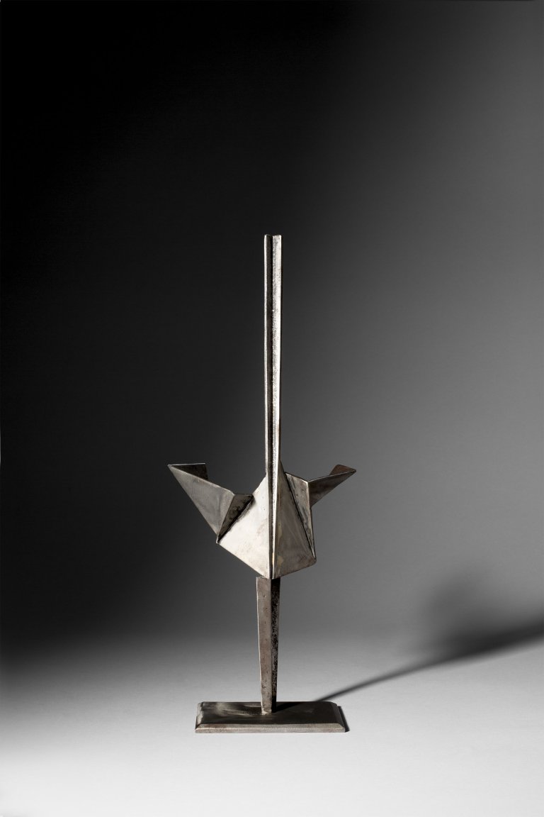 Auf diesem Bild ist das folgende Kunstwerk zu sehen: Hans Uhlmann. Arbeitsmodell zur Plastik vor der Deutschen Oper in Berlin. 1960/61.