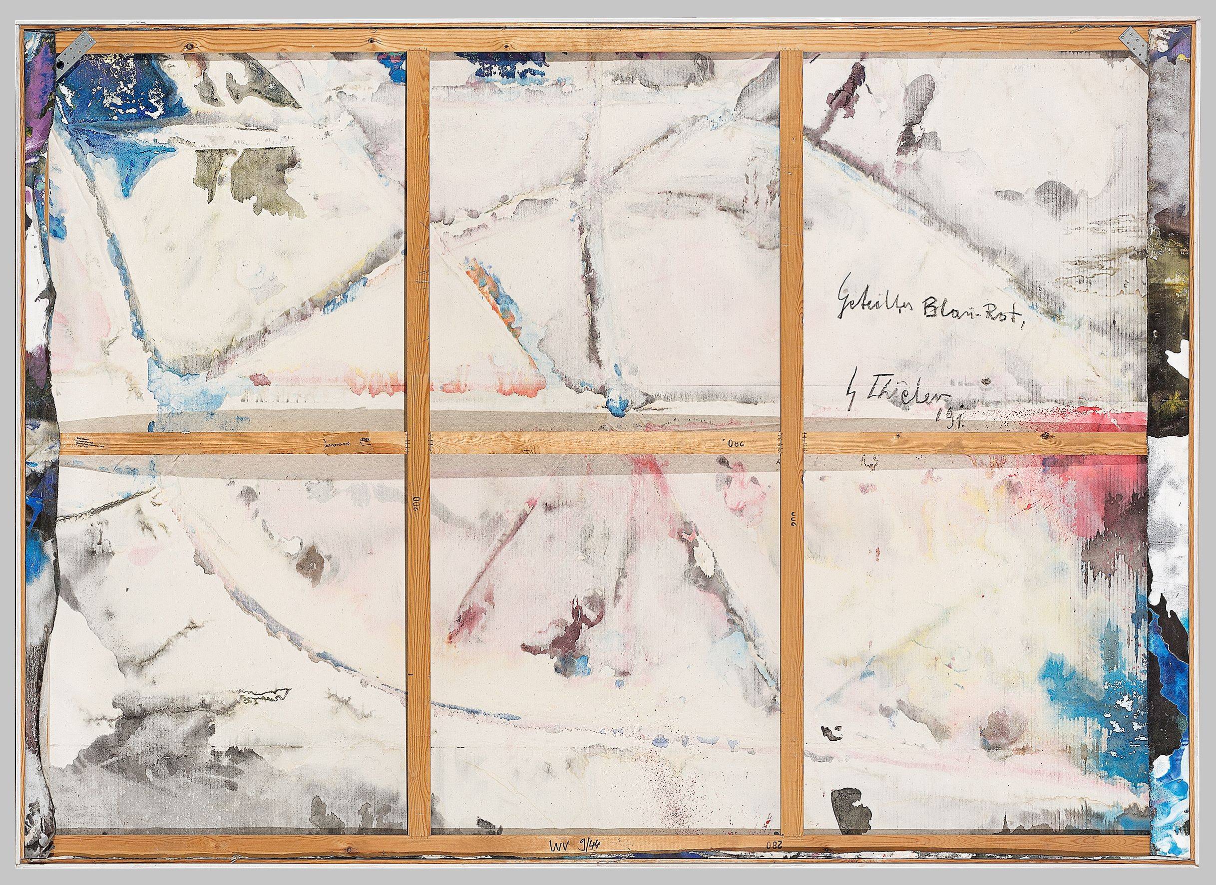 This picture shows the following artwork: Fred Thieler. ”Geteiltes Blau-Rot”. 1991.