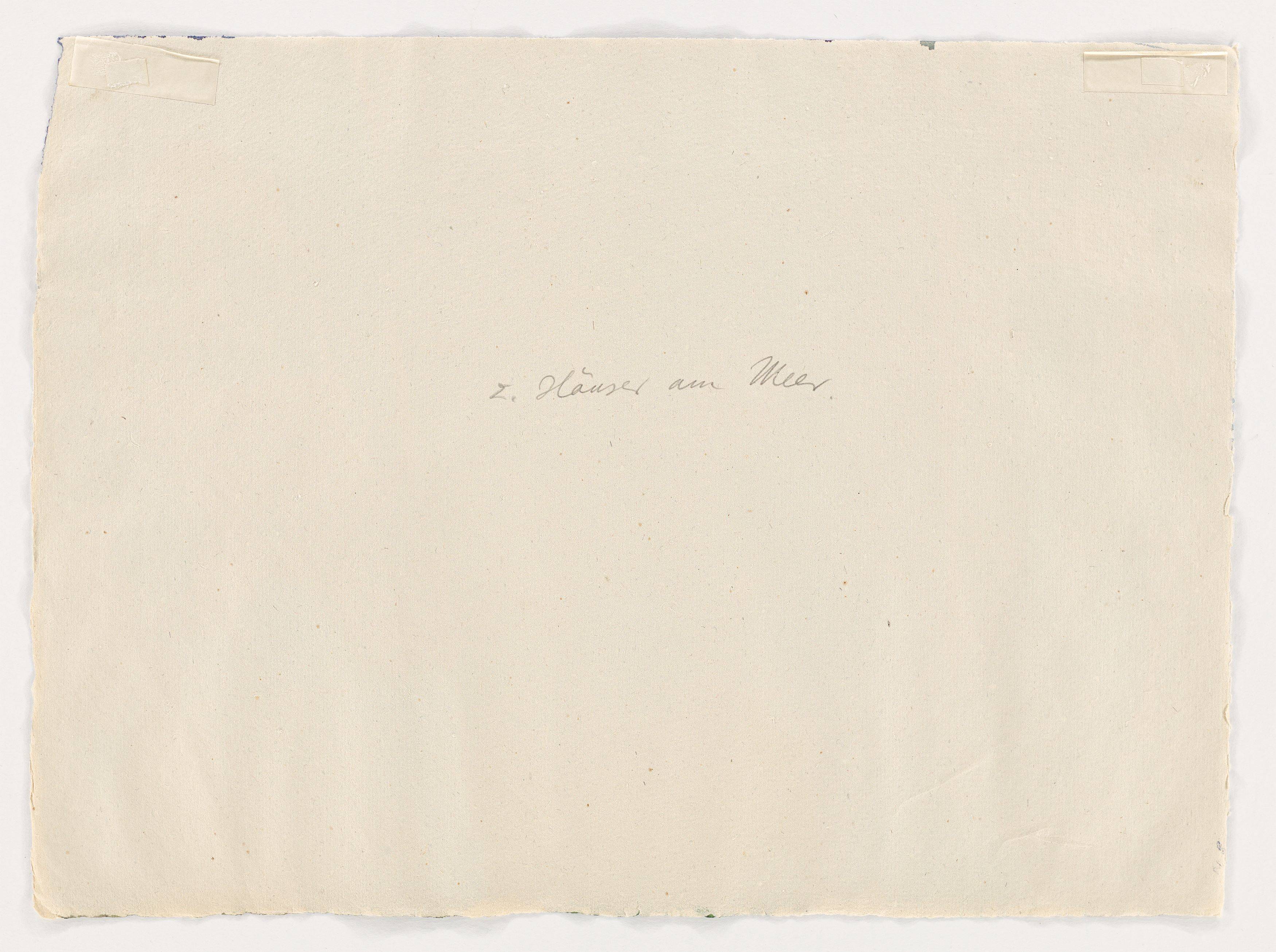 This picture shows the following artwork: Eduard Bargheer. ”2 Häuser am Meer”. 1964.