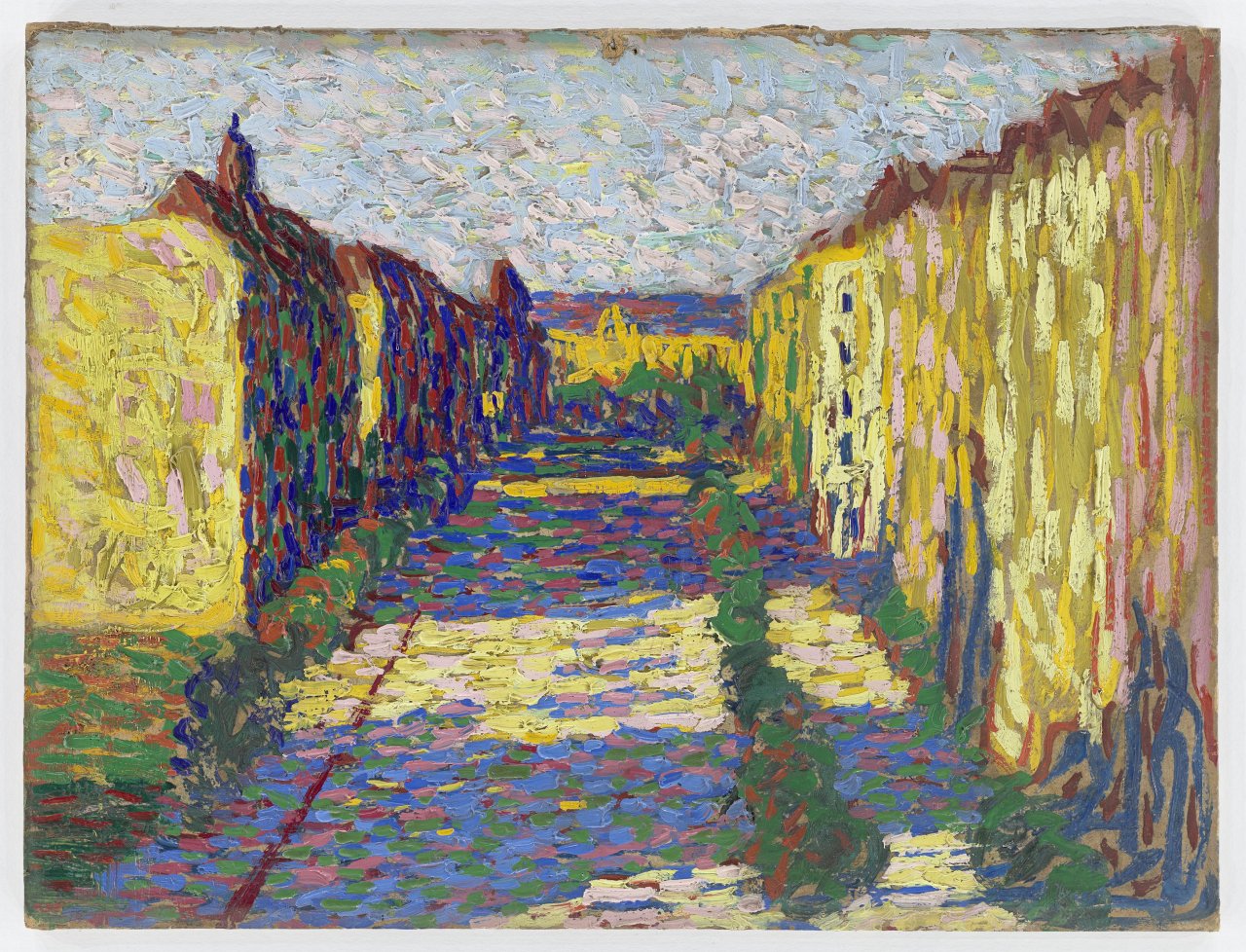 This picture shows the following artwork: Arthur Segal. Street Perspective (on the reverse: Portrait Study of Ernestine Segal). Circa 1908/09.