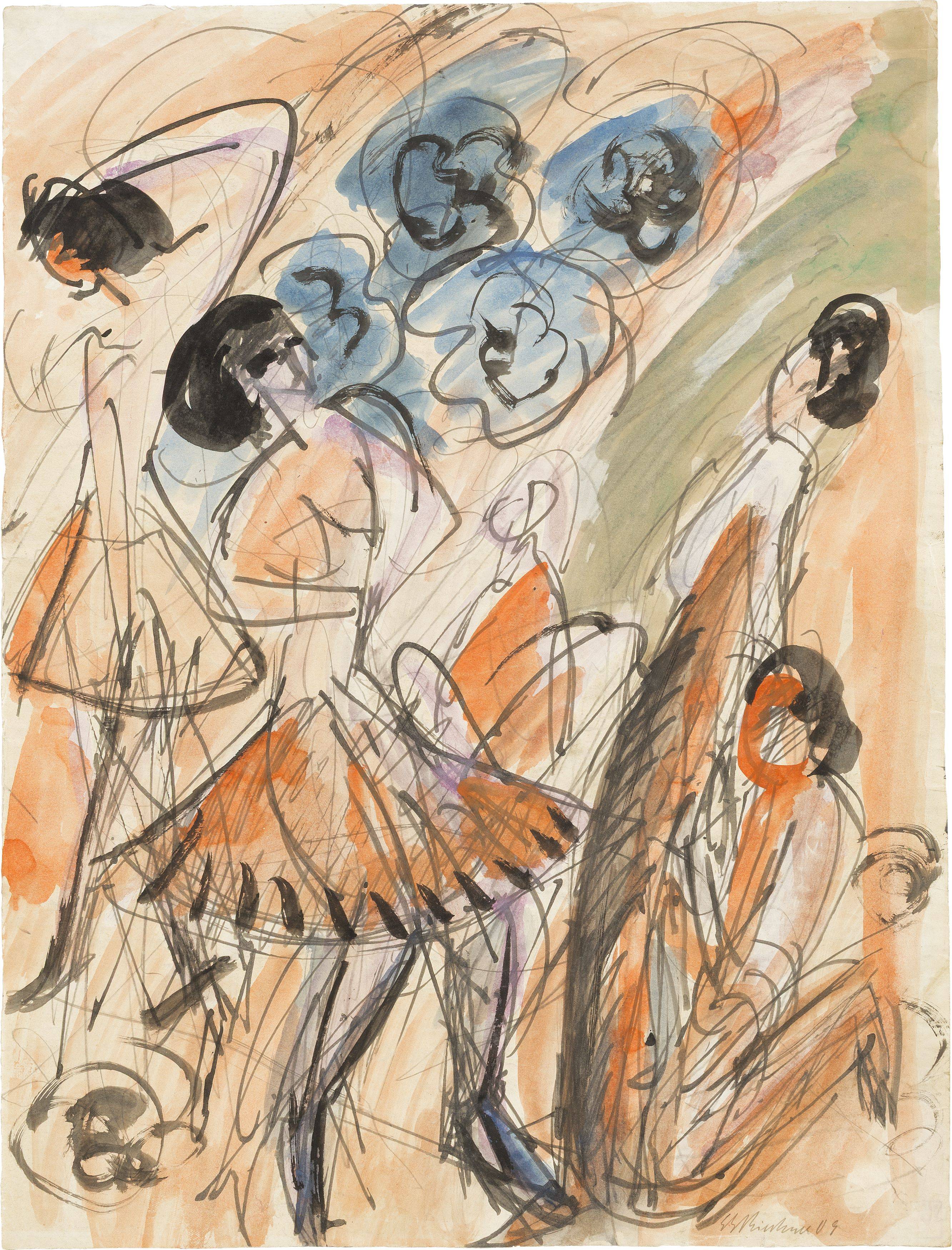 Auf diesem Bild ist das folgende Kunstwerk zu sehen: Ernst Ludwig Kirchner. Tänzerinnen.