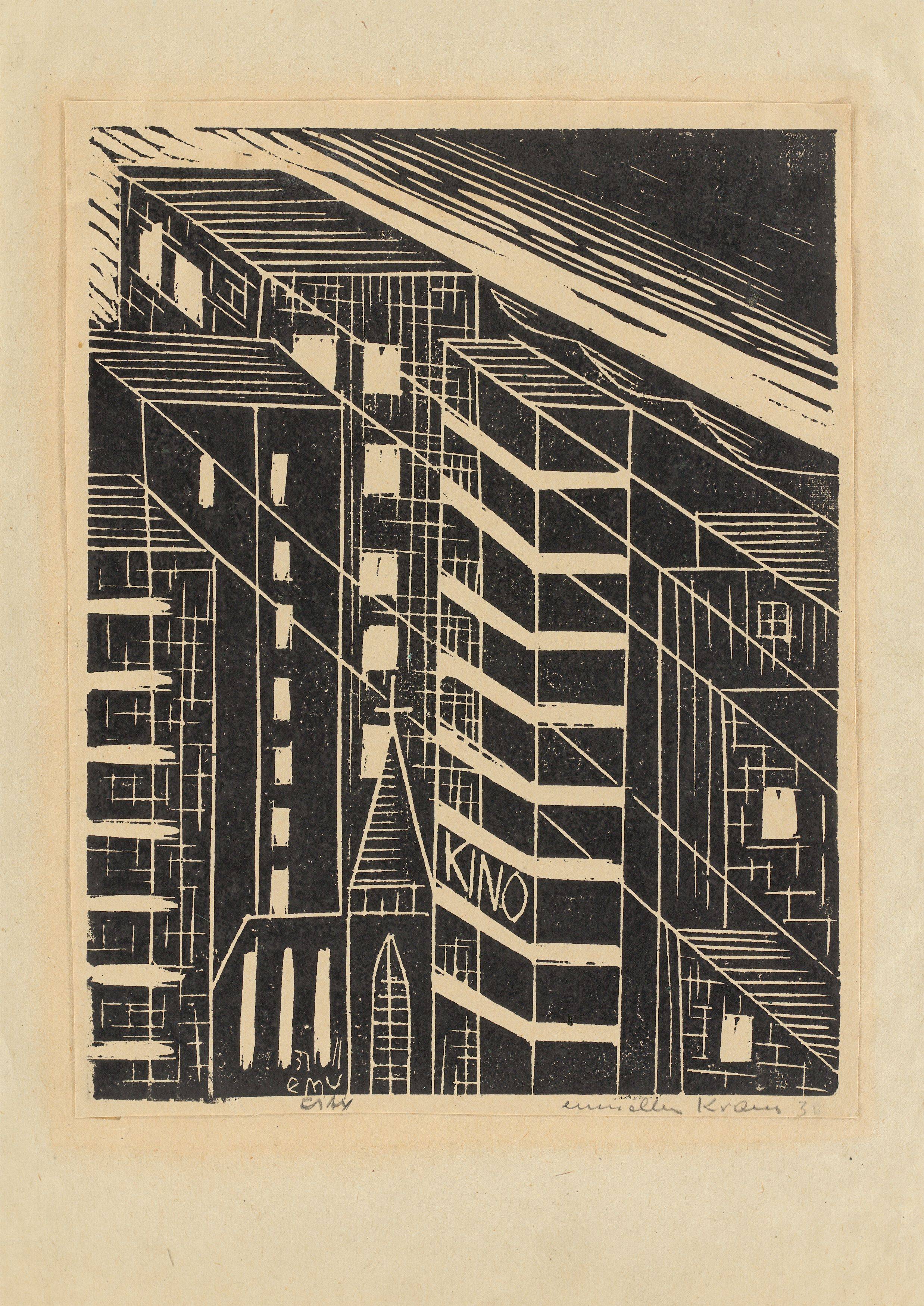 Auf diesem Bild ist das folgende Kunstwerk zu sehen: Erich Müller-Kraus. „City“. 1930.