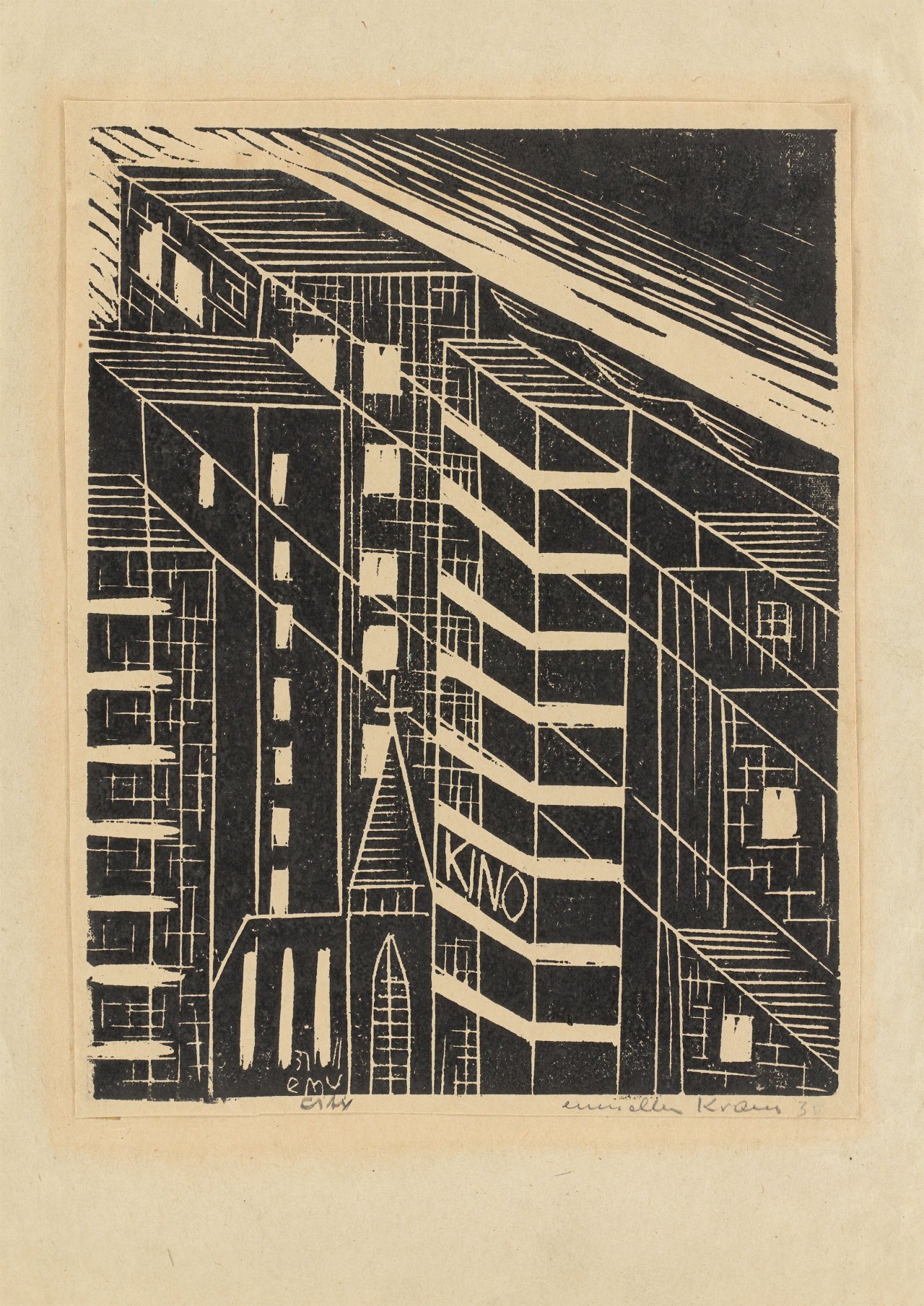 Auf diesem Bild ist das folgende Kunstwerk zu sehen: Erich Müller-Kraus. „City“. 1930.