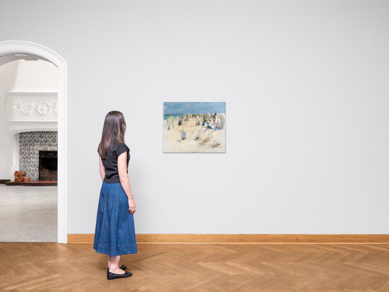 Auf diesem Bild ist das folgende Kunstwerk zu sehen: Max Liebermann. „Am Strand von Noordwijk“. 1908.