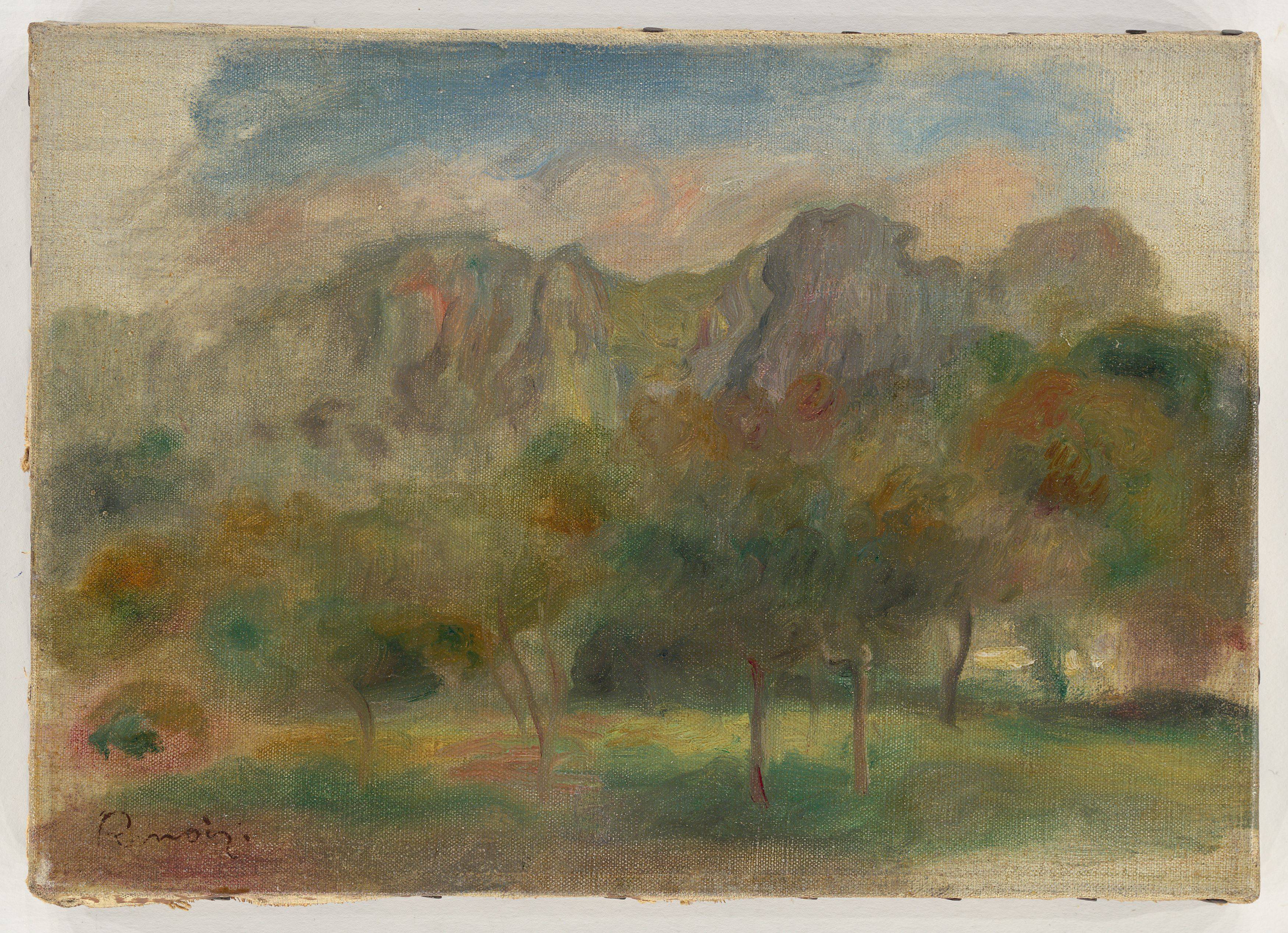 This picture shows the following artwork: Auguste Renoir. ”Le Baou de Saint Jeannet - Fragment”. Circa 1902.