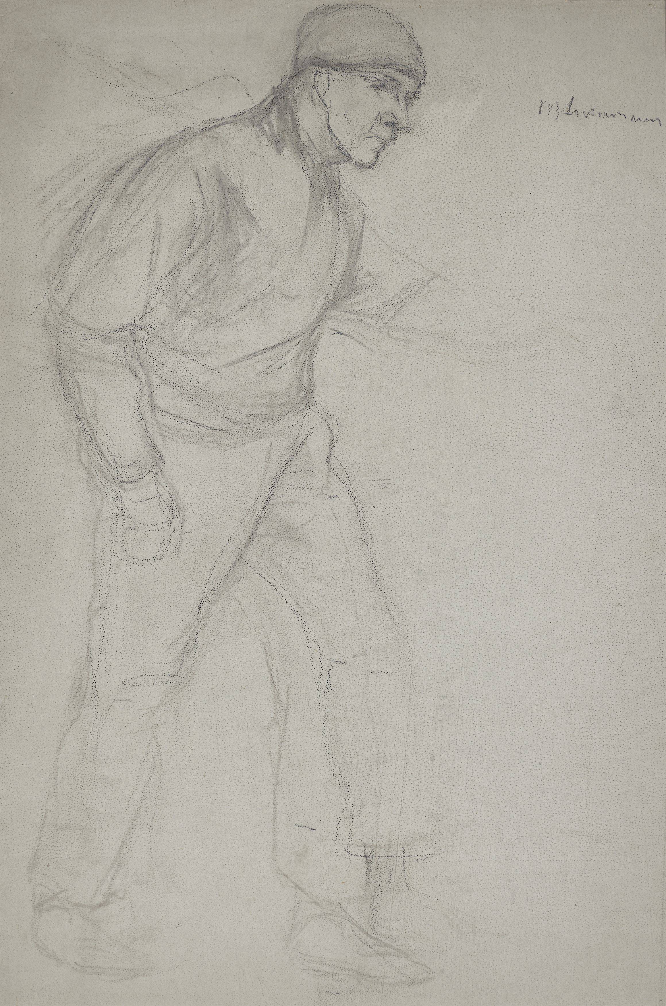 This picture shows the following artwork: Max Liebermann. Untitled (Walking peasant). Circa 1894-96.