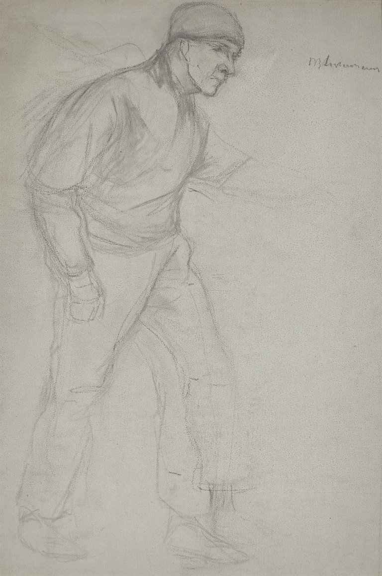 This picture shows the following artwork: Max Liebermann. Untitled (Walking peasant). Circa 1894-96.