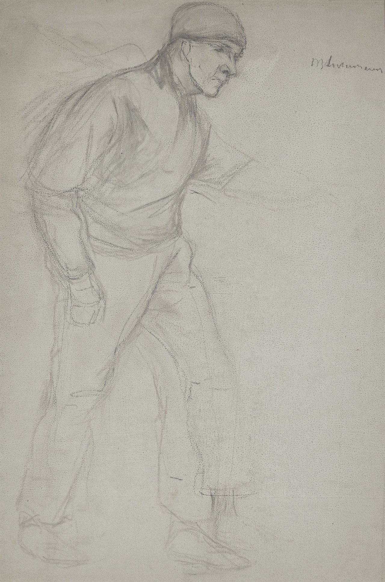 This picture shows the following artwork: Max Liebermann. Untitled (Walking peasant). Circa 1894-96.